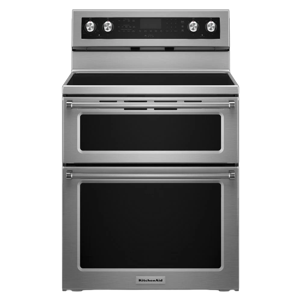 Enhanced 30-Inch 5 Burner Electric Double Oven Convection Range Comfortable