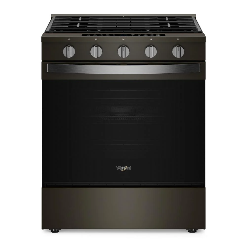 Trusted 30-inch Smart Slide In Gas Range with Air Cooking Technology No Preheat Air Fry Steam Self Clean and High Speed Preheat Solid