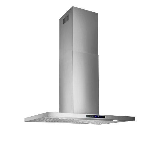 Lightweight 36 T-Style Island Range Hood 640 MAX Blower CFM Code Ready Tech Green