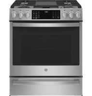 Professional GE Profile™ 30 Smart Dual Fuel Slide-In Front-Control Fingerprint Resistant Range Stylish