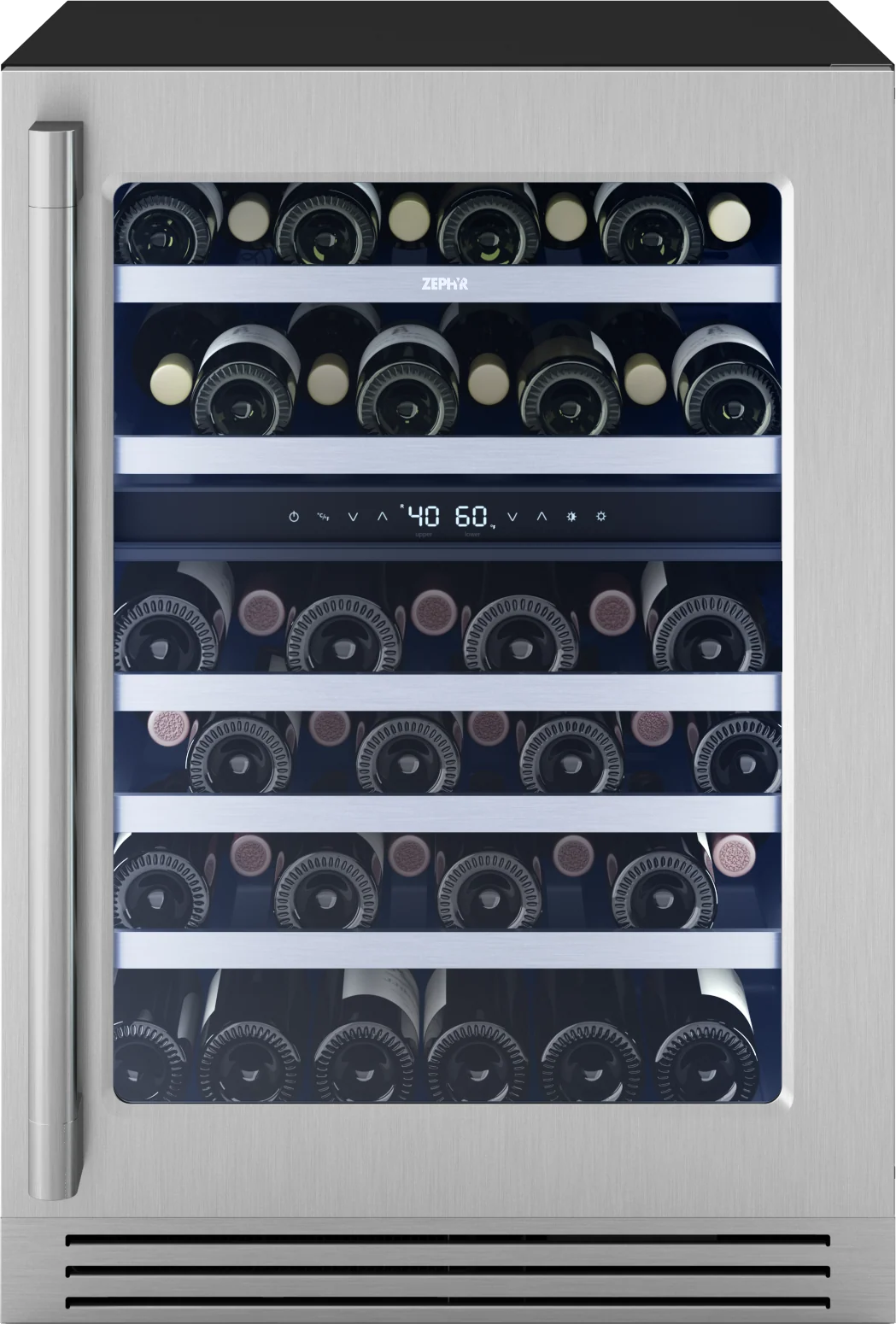 Reusable Presrv Pro Wine Cooler 24in Under Cabinet SS Glass Reverse Door 2 Zone Professional