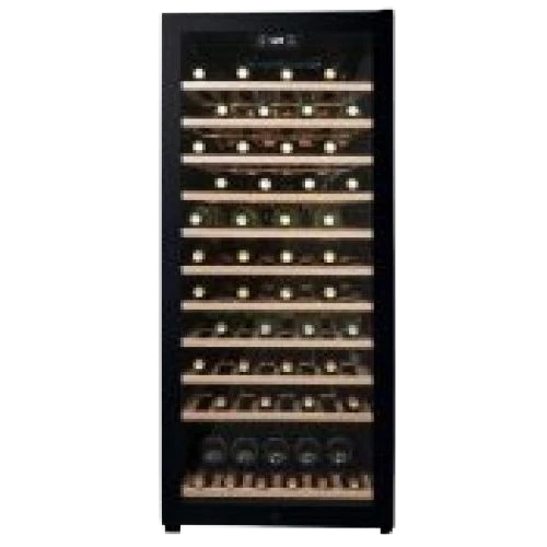 Organic 94 Bottle Wine Cooler Side Mount Pocket Handle Natural Beechwood Shelves Comfortable
