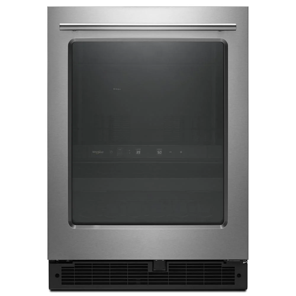 Reusable 24-inch Wide Undercounter Beverage Center with Towel Bar Handle- 5.2 cu. ft. Efficient