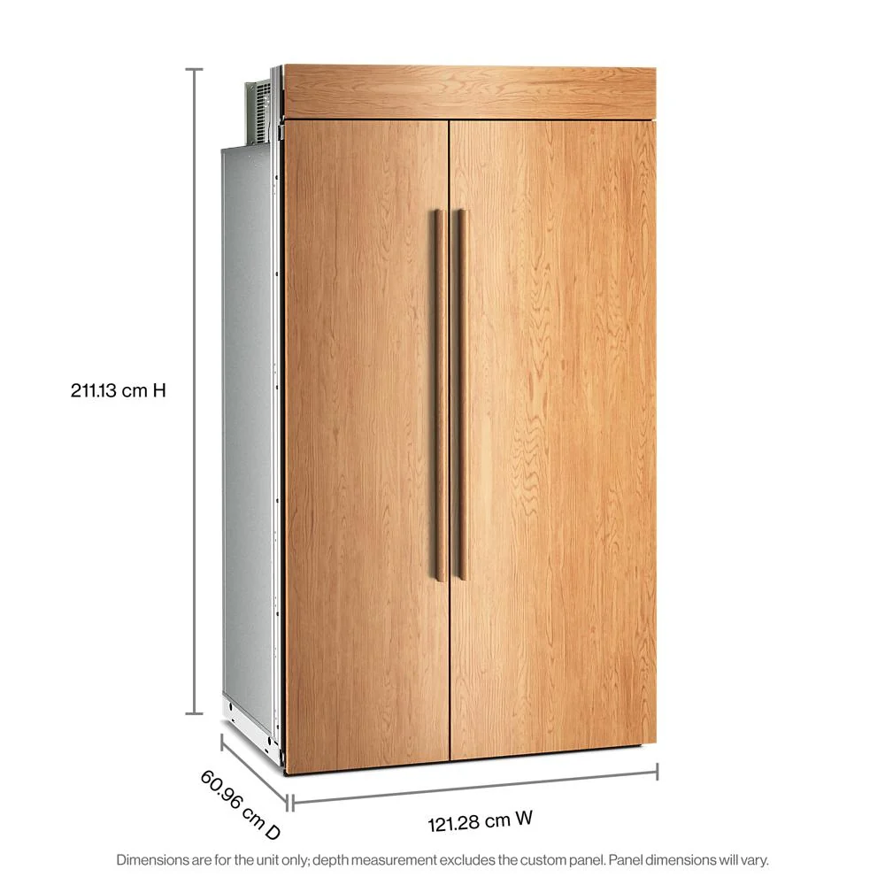 First-Class 30 Cu. Ft. 48 Built-In Panel-Ready Side-by-Side Refrigerator with Platinum Interior Modern