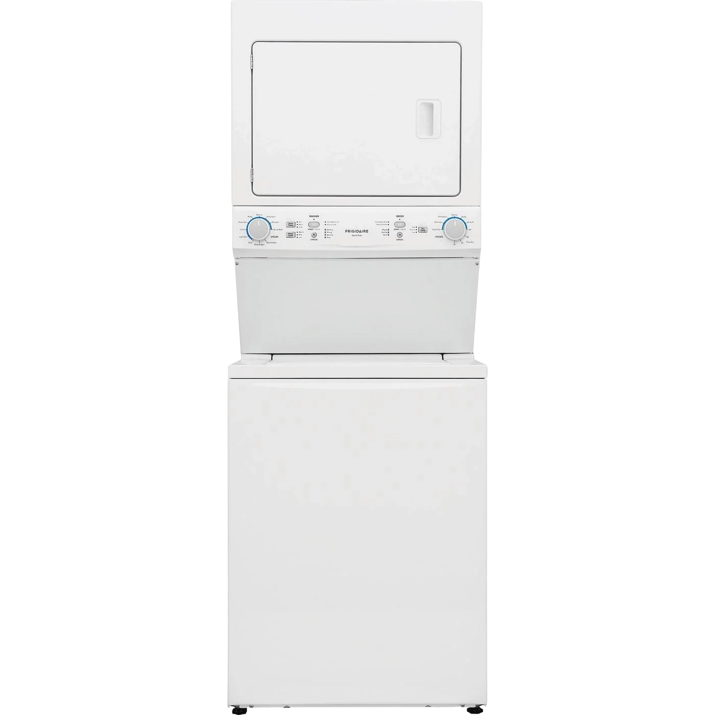 Soft Electric Long Vent Stacked Laundry Center - 3.9 Cu. Ft Washer and 5.5 Cu. Ft. Dryer Responsible