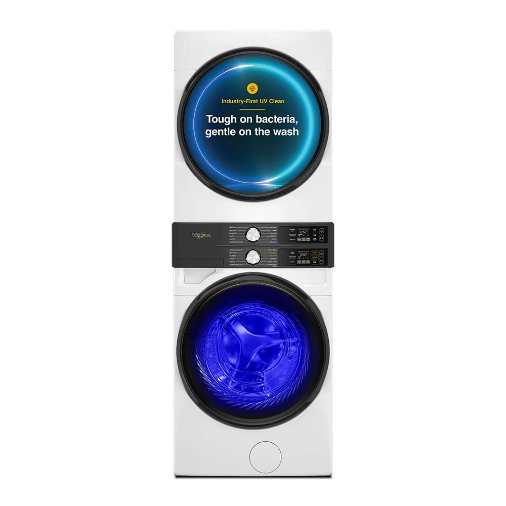 Durable Smart ENERGY STAR® Front Load Laundry Tower with UV Clean Technology FreshFlowTM Vent System 4.5 cu. ft. Washer 7.4 cu. ft. Electric Dryer Comfortable