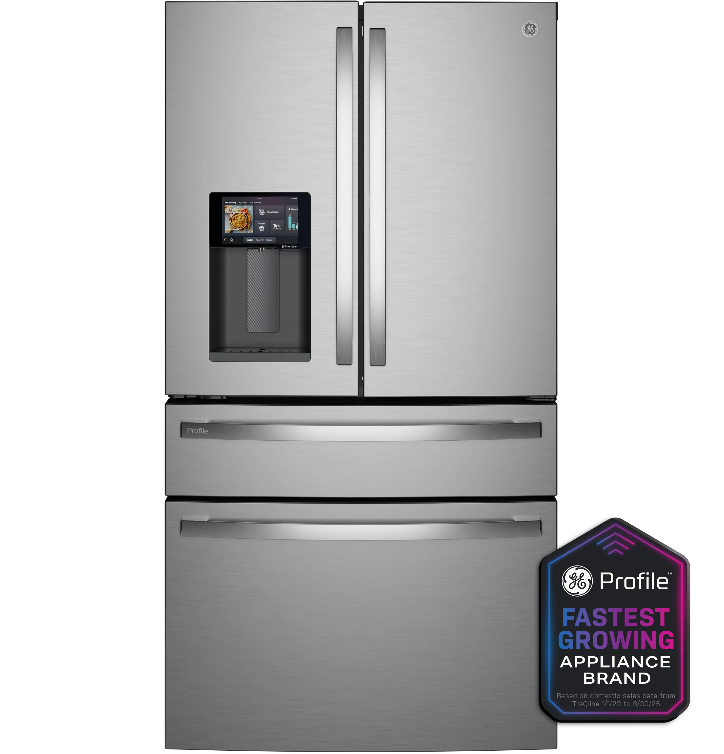 Verified GE Profile™ ENERGY STAR® 27.9 Cu. Ft. Smart 4-Door French-Door Refrigerator with Kitchen Assistant™ Advanced