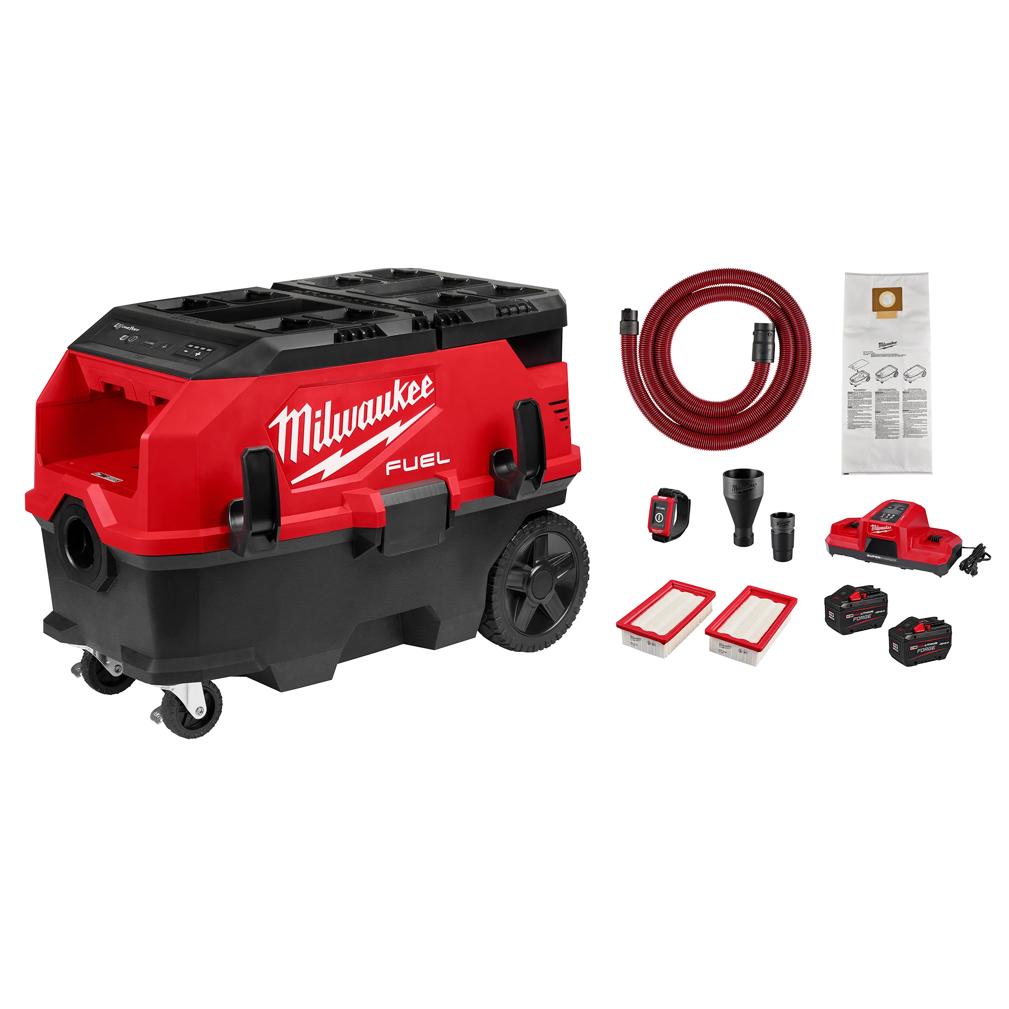 Elite Milwaukee M18 FUEL™ 9 Gallon Dual Battery Dust Extractor w PACKOUT™ Compatibility and VACLINK™ Kit Exceptional