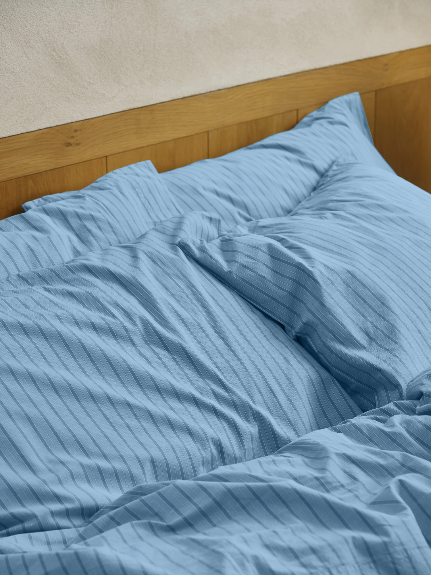 Dependable Pale Blue Favourite Shirt Stripe Cotton Pillowcases Pair Artisan