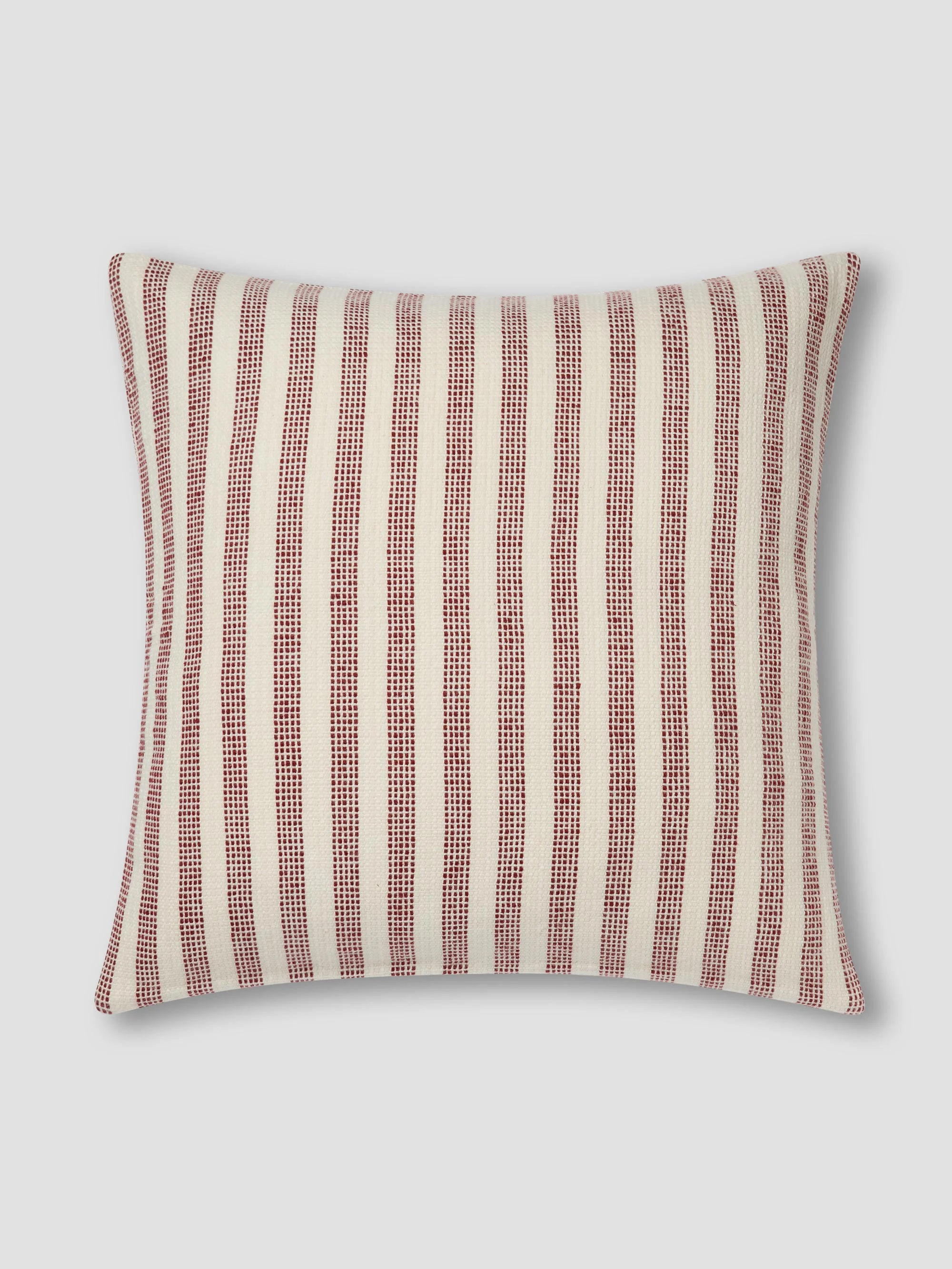 Powerful Rust Red Pembroke Stripe Wool Cushion Cover Top-Quality