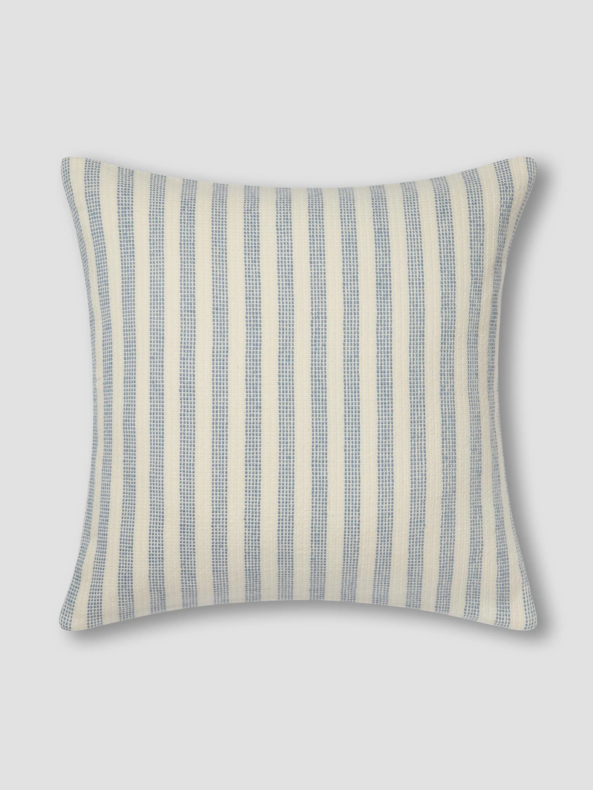 Enhanced Coastal Blue Pembroke Stripe Wool Cushion Cover Elegant