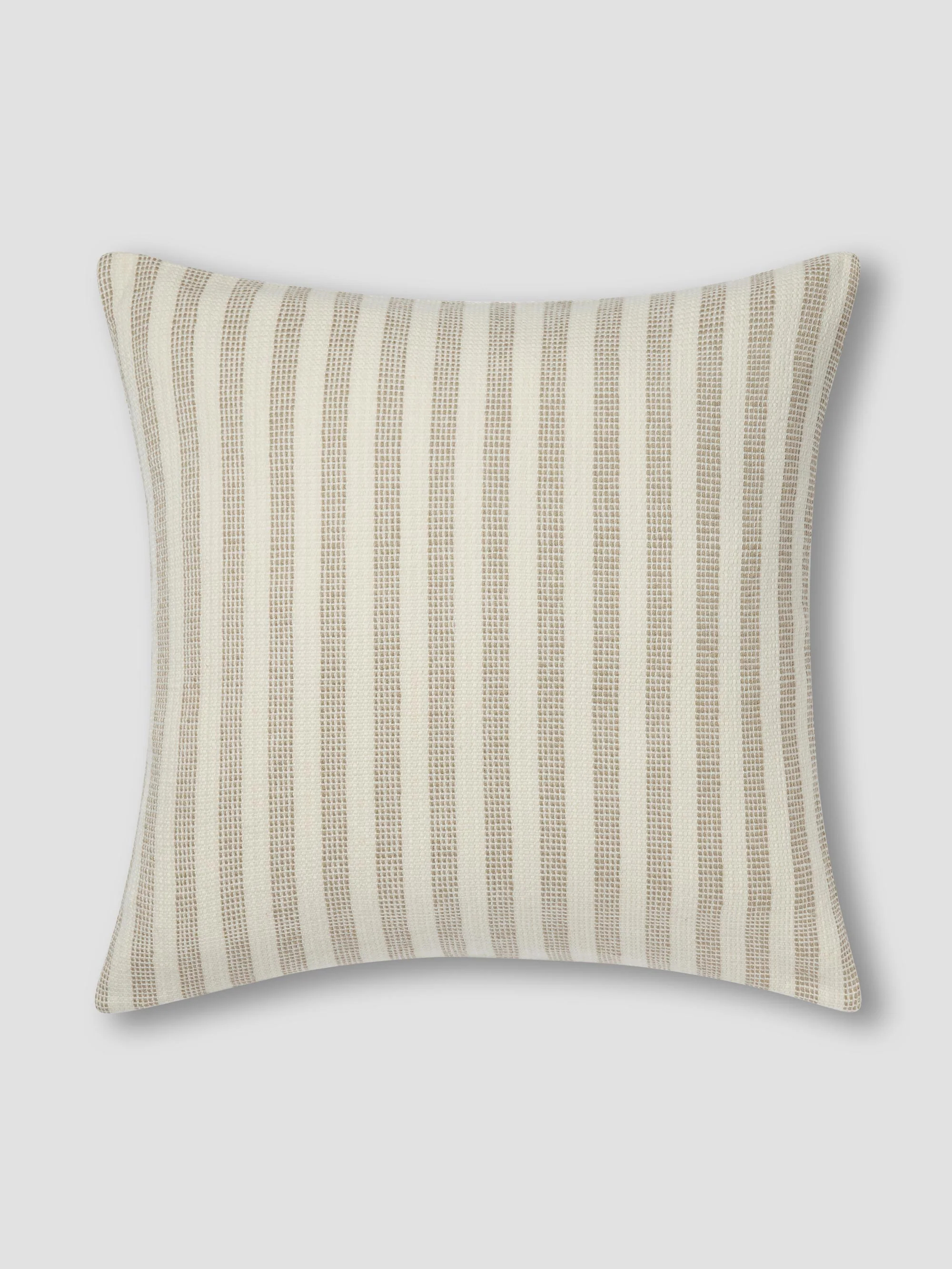 Luxury Oatmeal Pembroke Stripe Wool Cushion Cover Long-Lasting