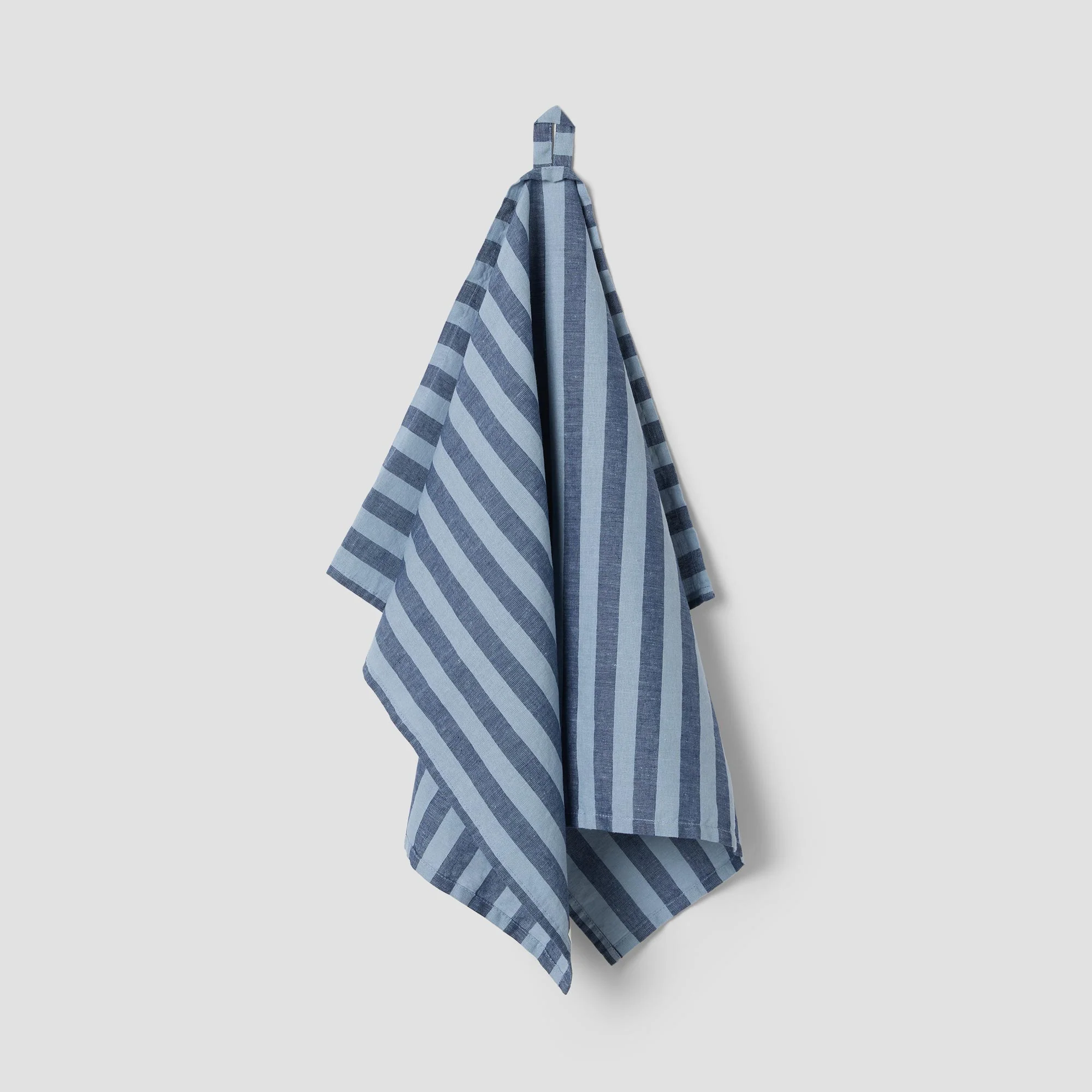 Excellent Dusty Blue Pembroke Stripe Linen Blend Tea Towel Consistent