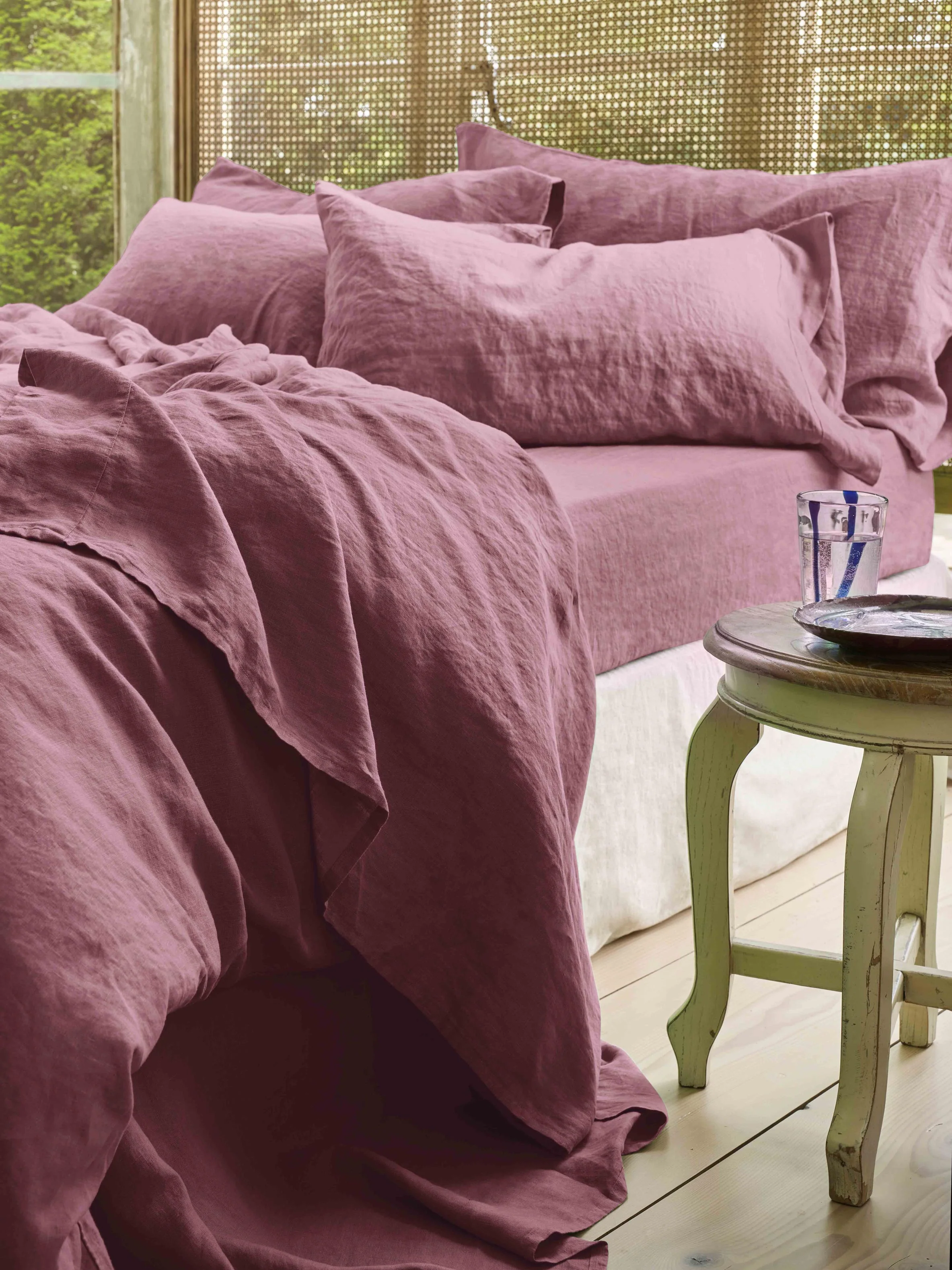 Sophisticated Raspberry Linen Blend Flat Sheet Durable