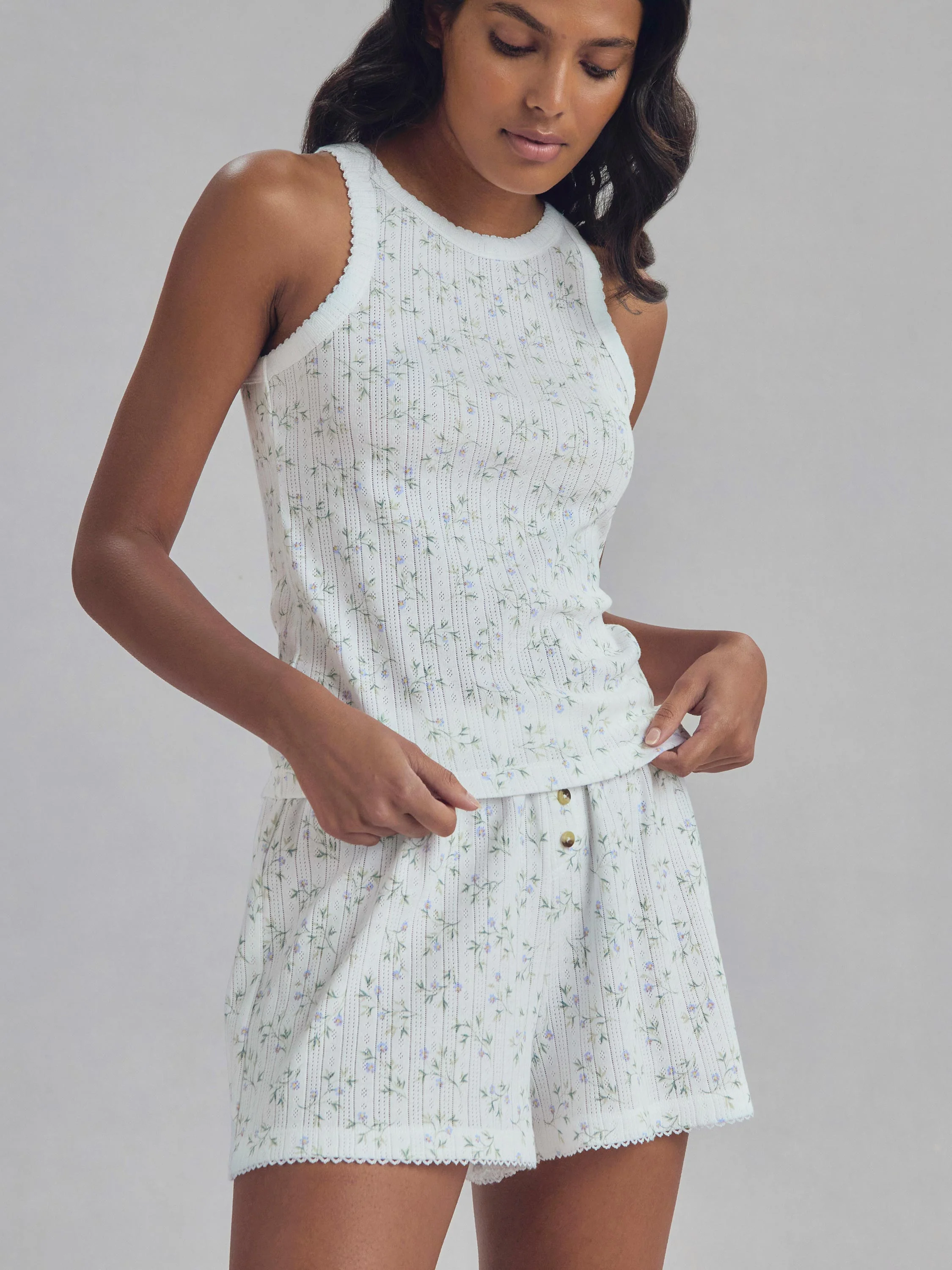 High-Grade Spring Sprig Pointelle Vest Certified
