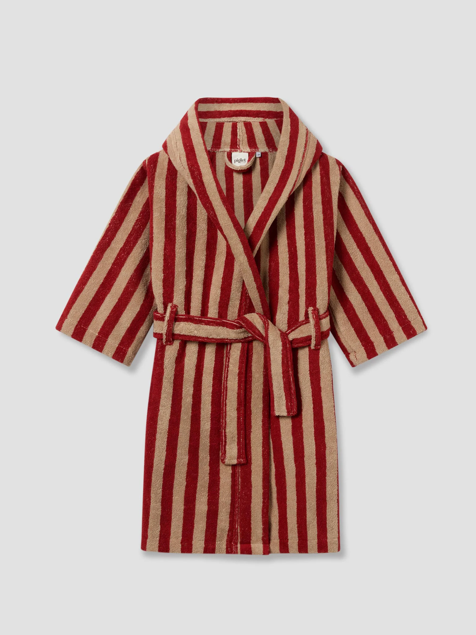 Original Design Sandstone Red Kids Pembroke Stripe Cotton Robe Durable