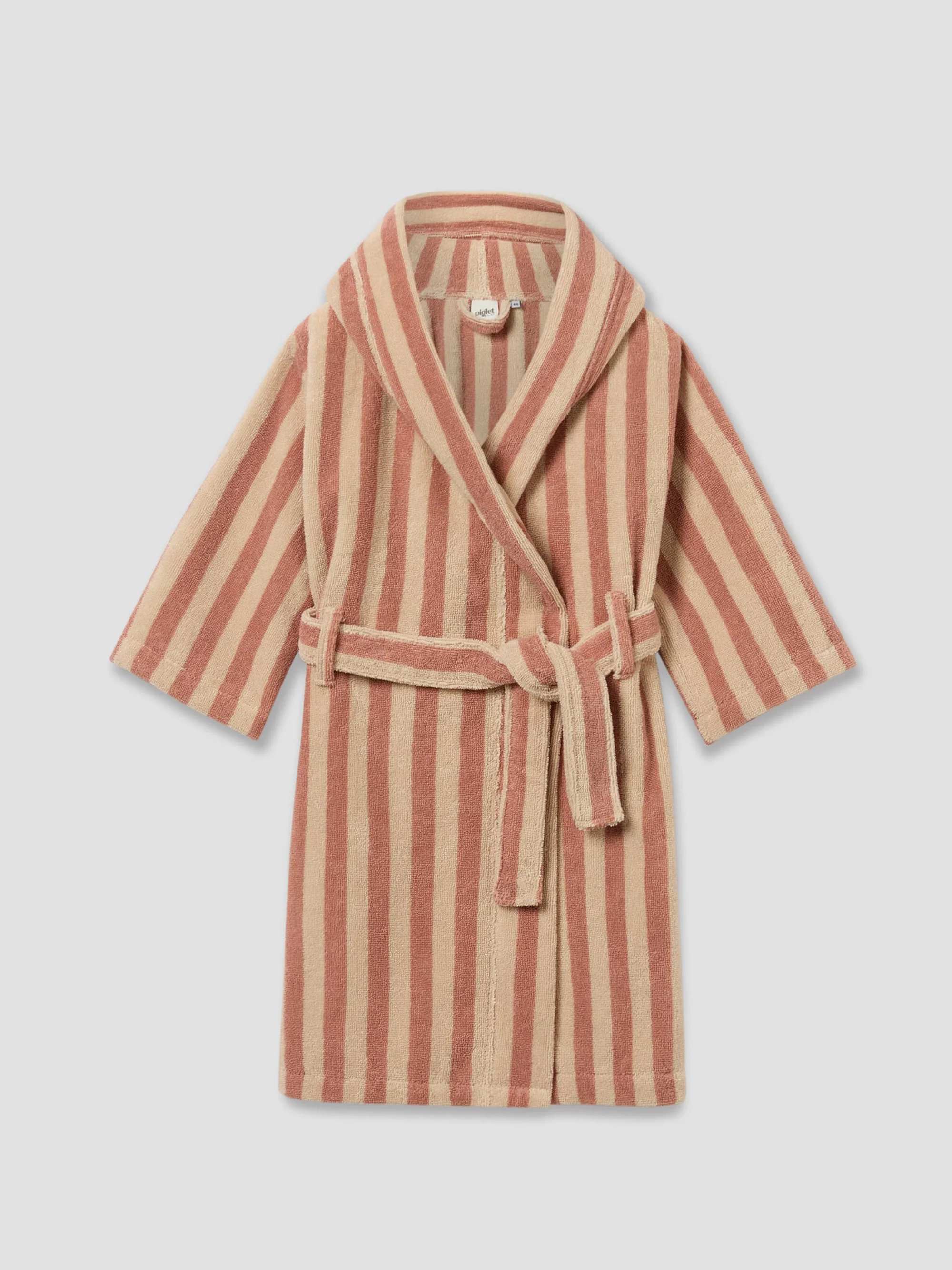 Safe Sand Shell Kids Pembroke Stripe Cotton Robe High-Quality