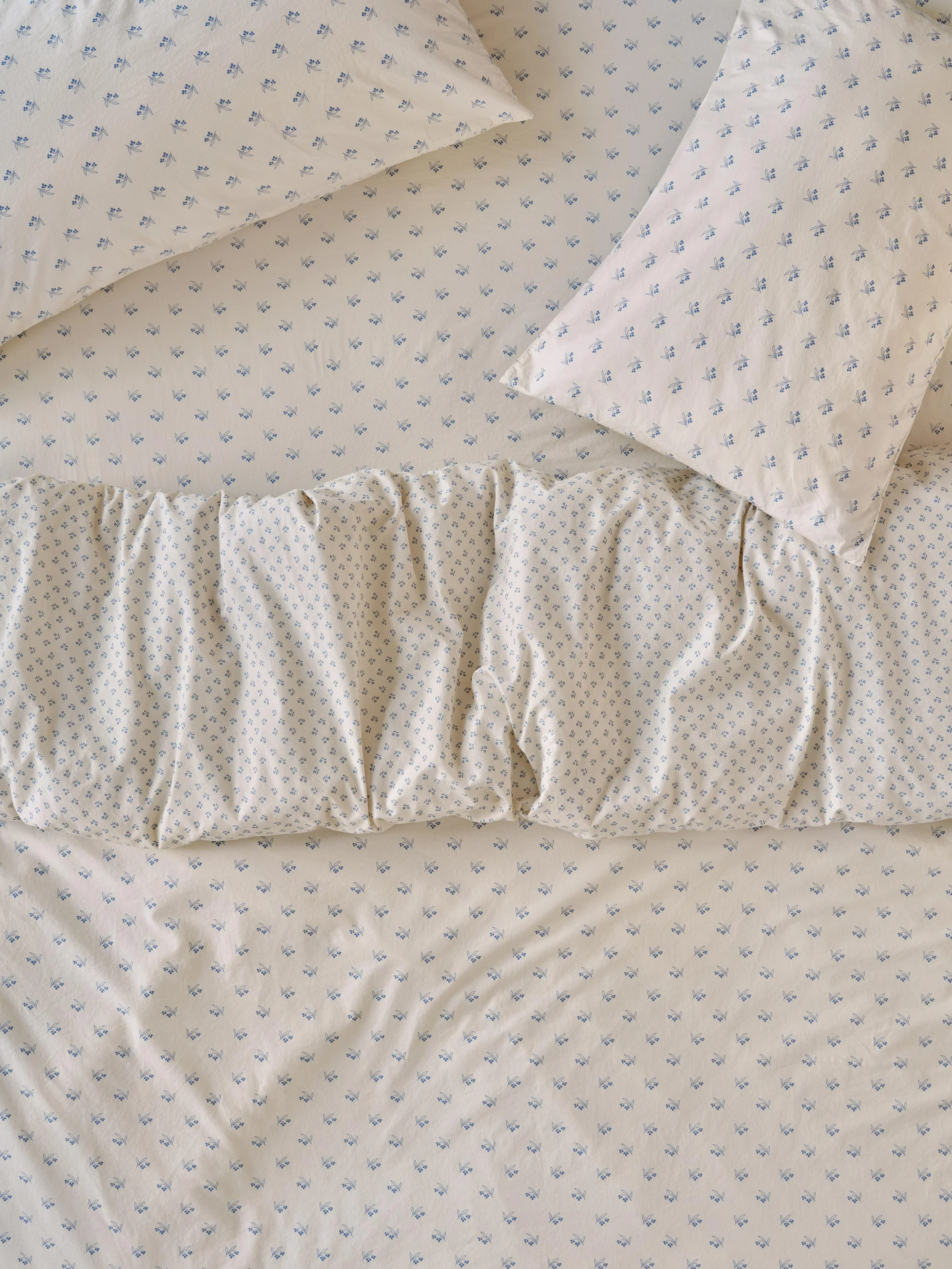 Carefully Designed Cove Blue Martha Floral Cotton Duvet Cover Superior