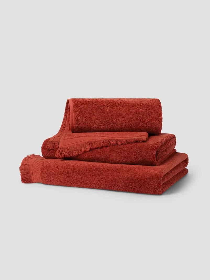 Modern Sandstone Red Fringe Edge Cotton Towels Fast