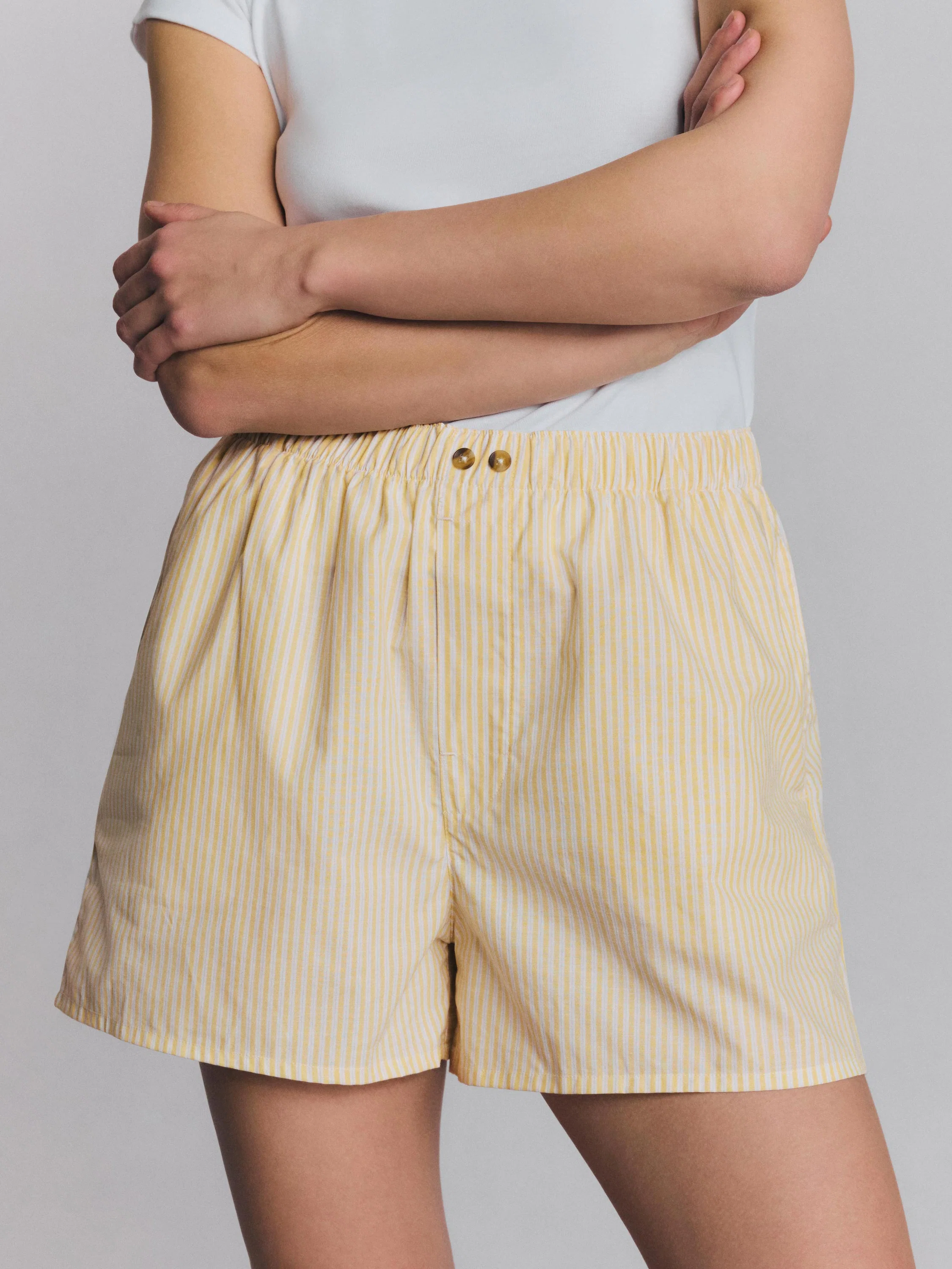 Proven Sunny Yellow Stripe Cotton Boxer Shorts Powerful