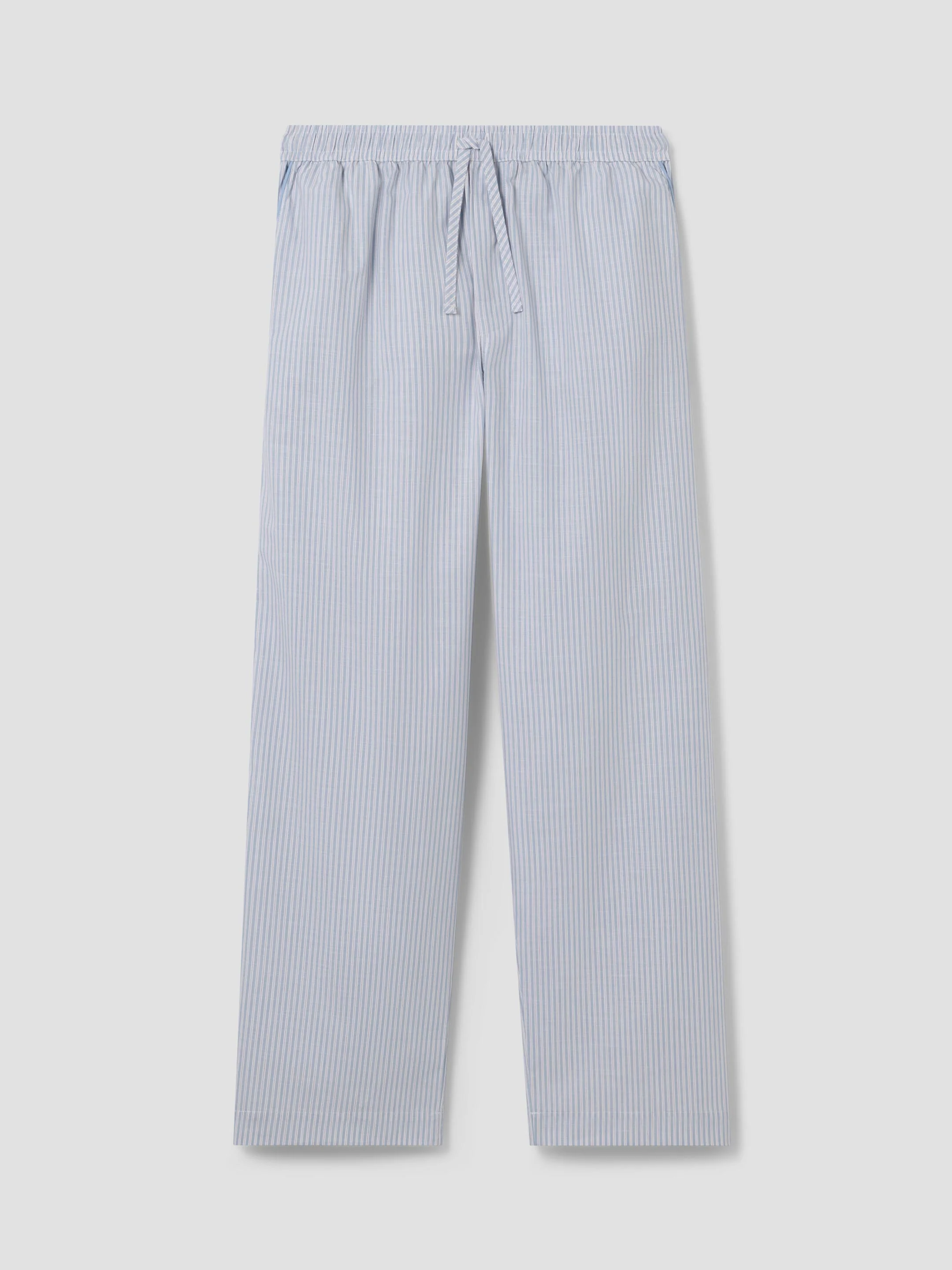 Original Sky Blue Stripe Cotton Trousers Expertly Made
