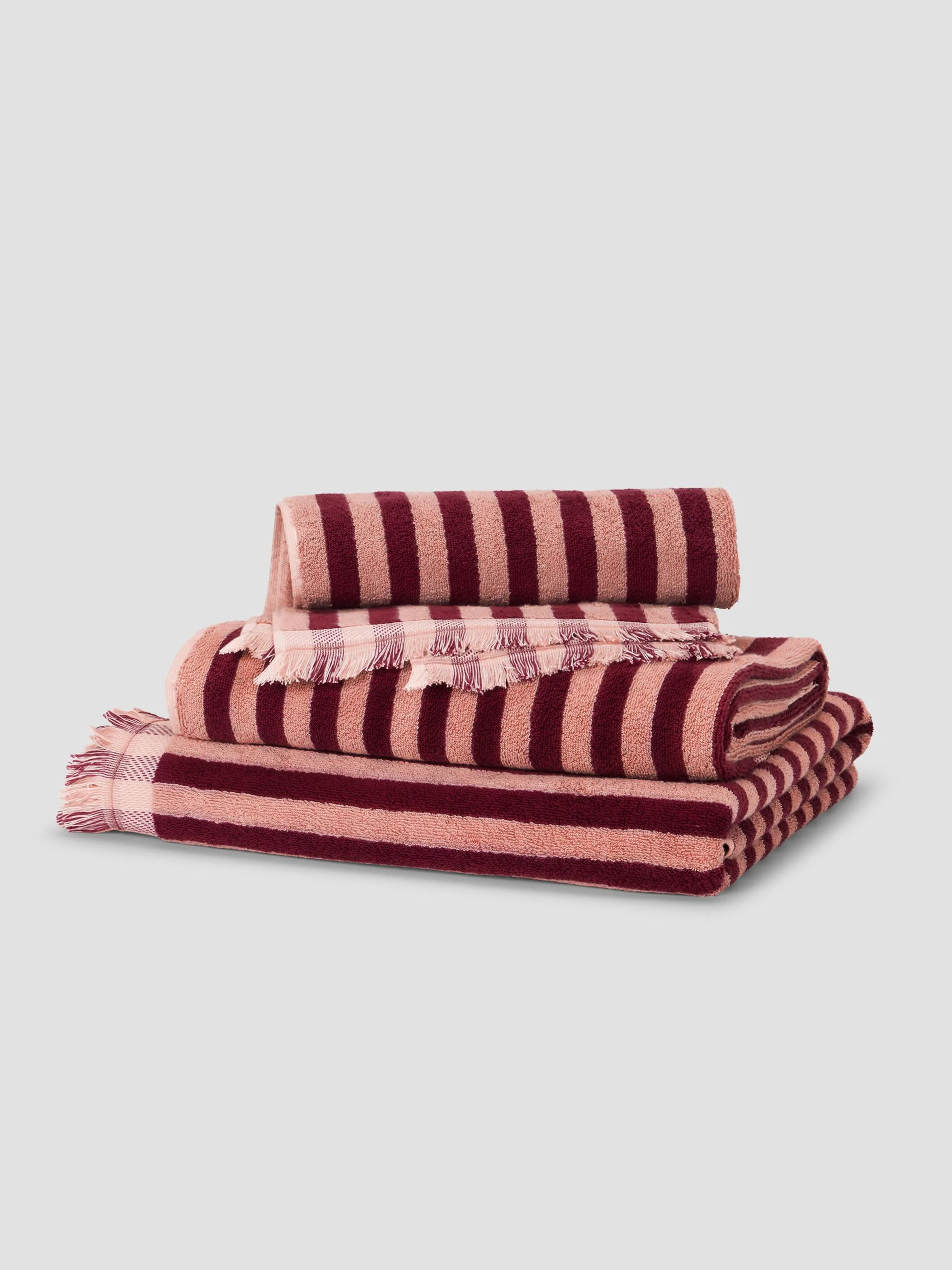 Reliable Rhubarb Rose Pembroke Stripe Cotton Towels Powerful