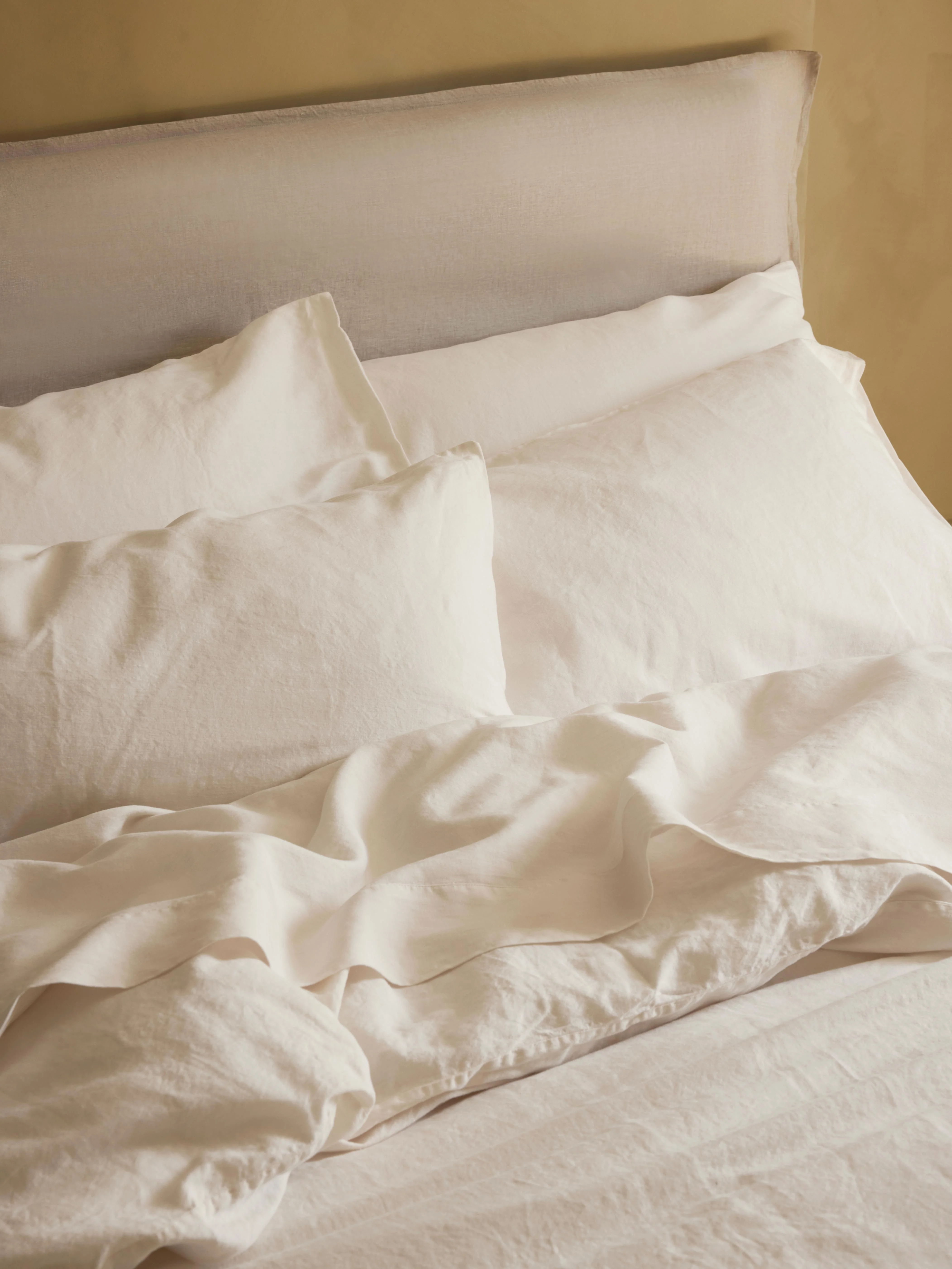 Innovative Pearl Linen Blend Square Pillowcases Pair Professional