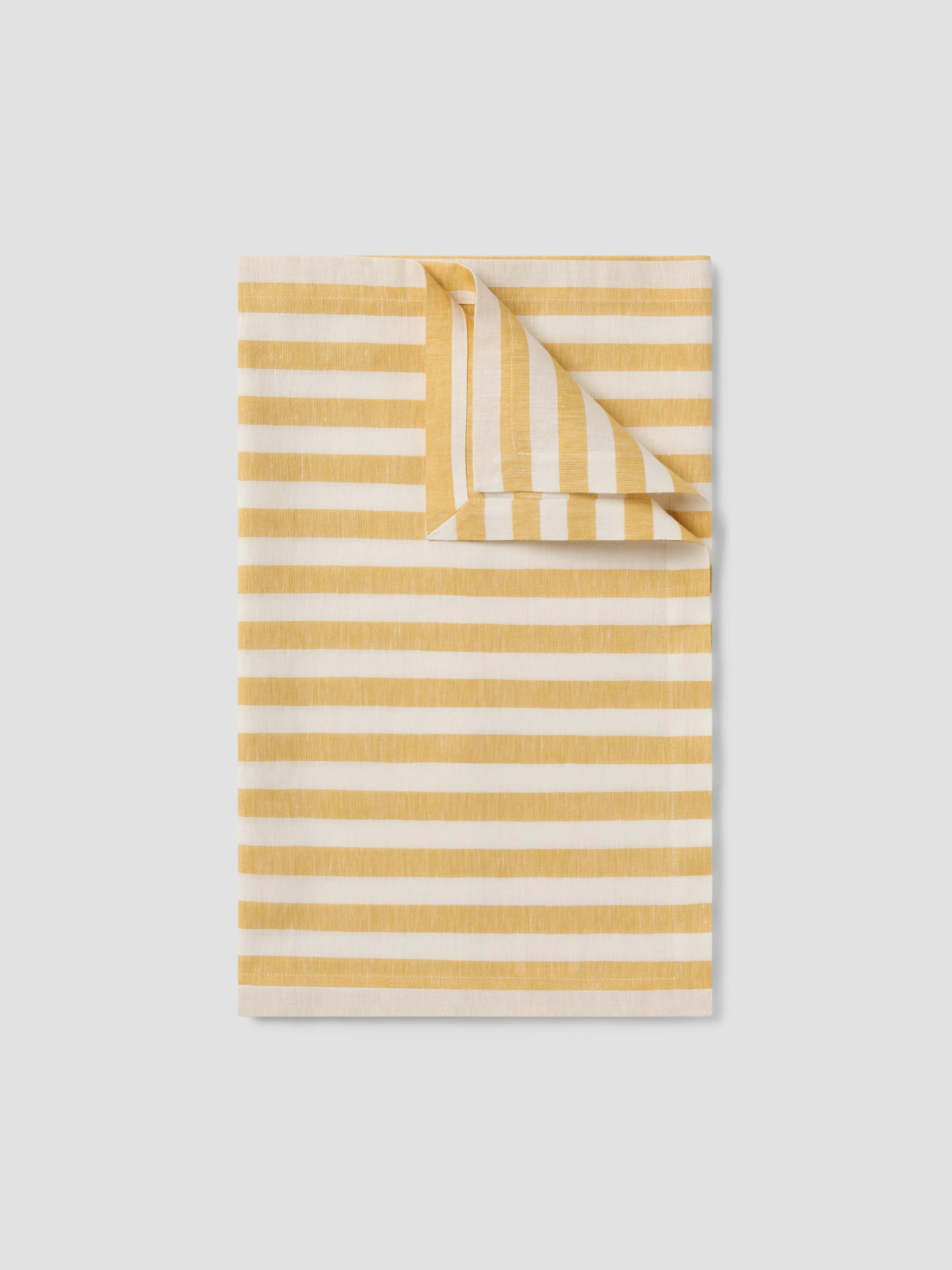 Functional Honey Pembroke Stripe Linen Blend Table Runner Natural