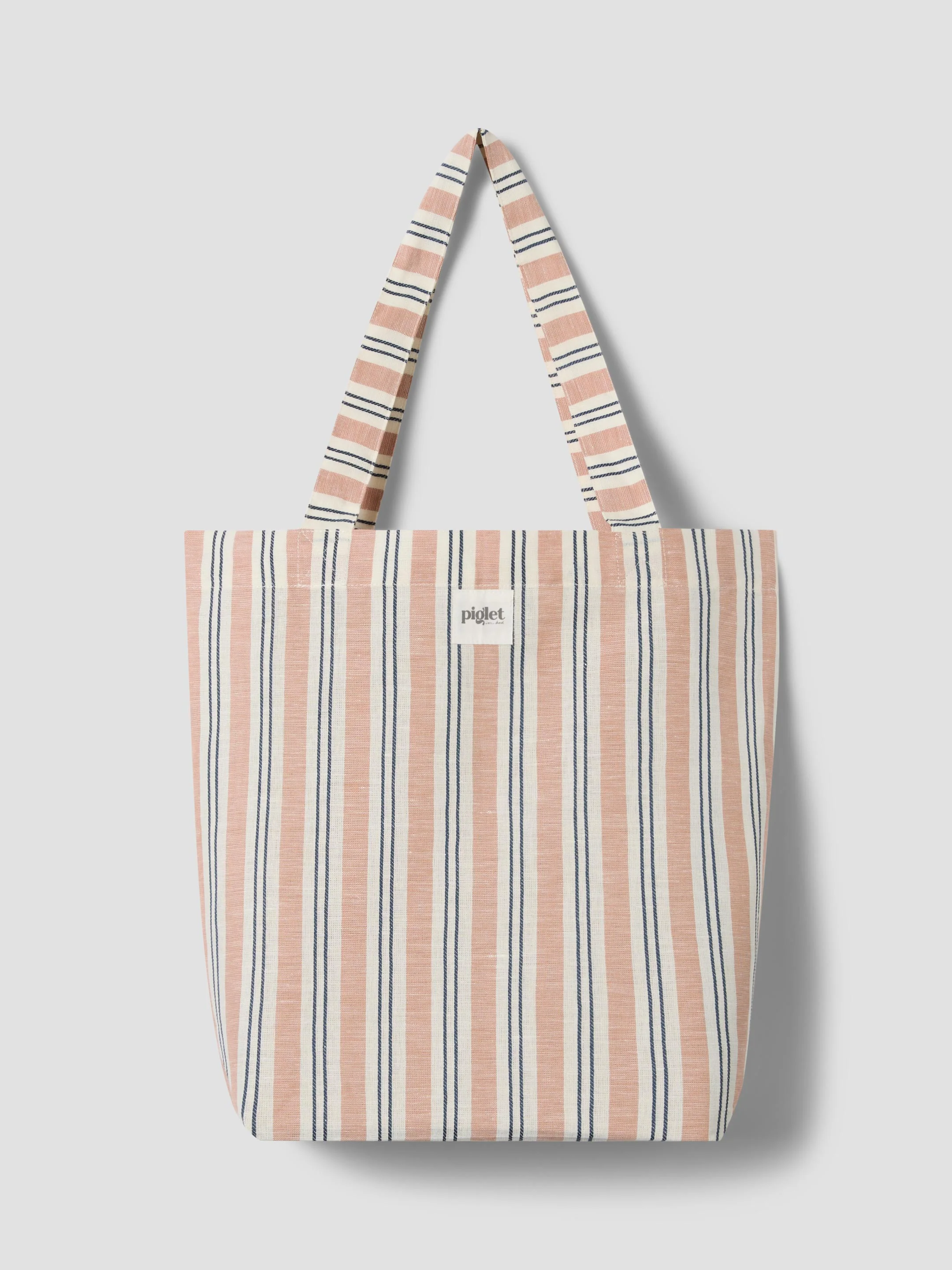 Versatile Warm Clay Somerley Stripe Linen Blend Tote Bag Advanced