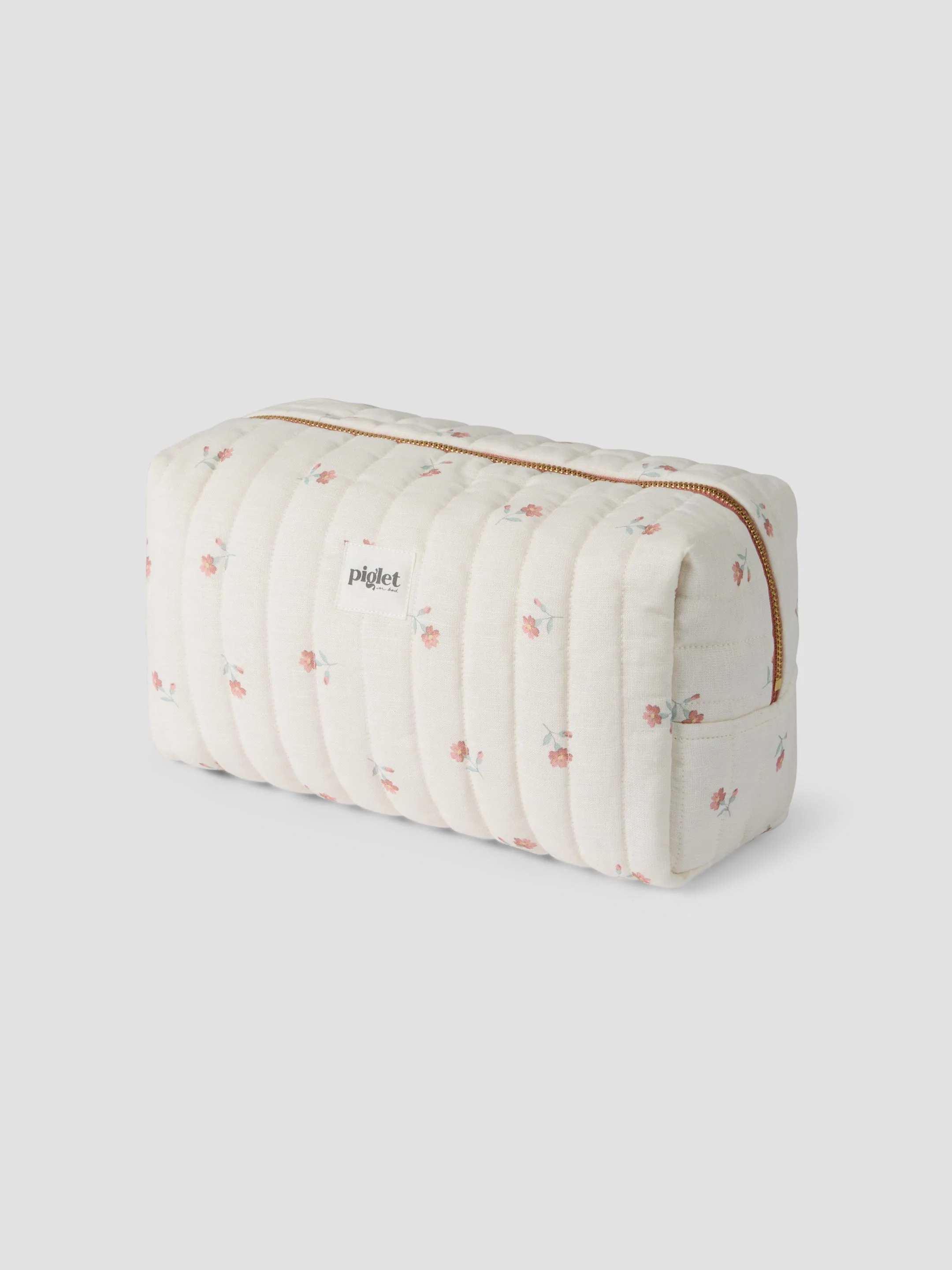 Exclusive Pearl Posy Bud Linen Blend Wash Bag Breathable