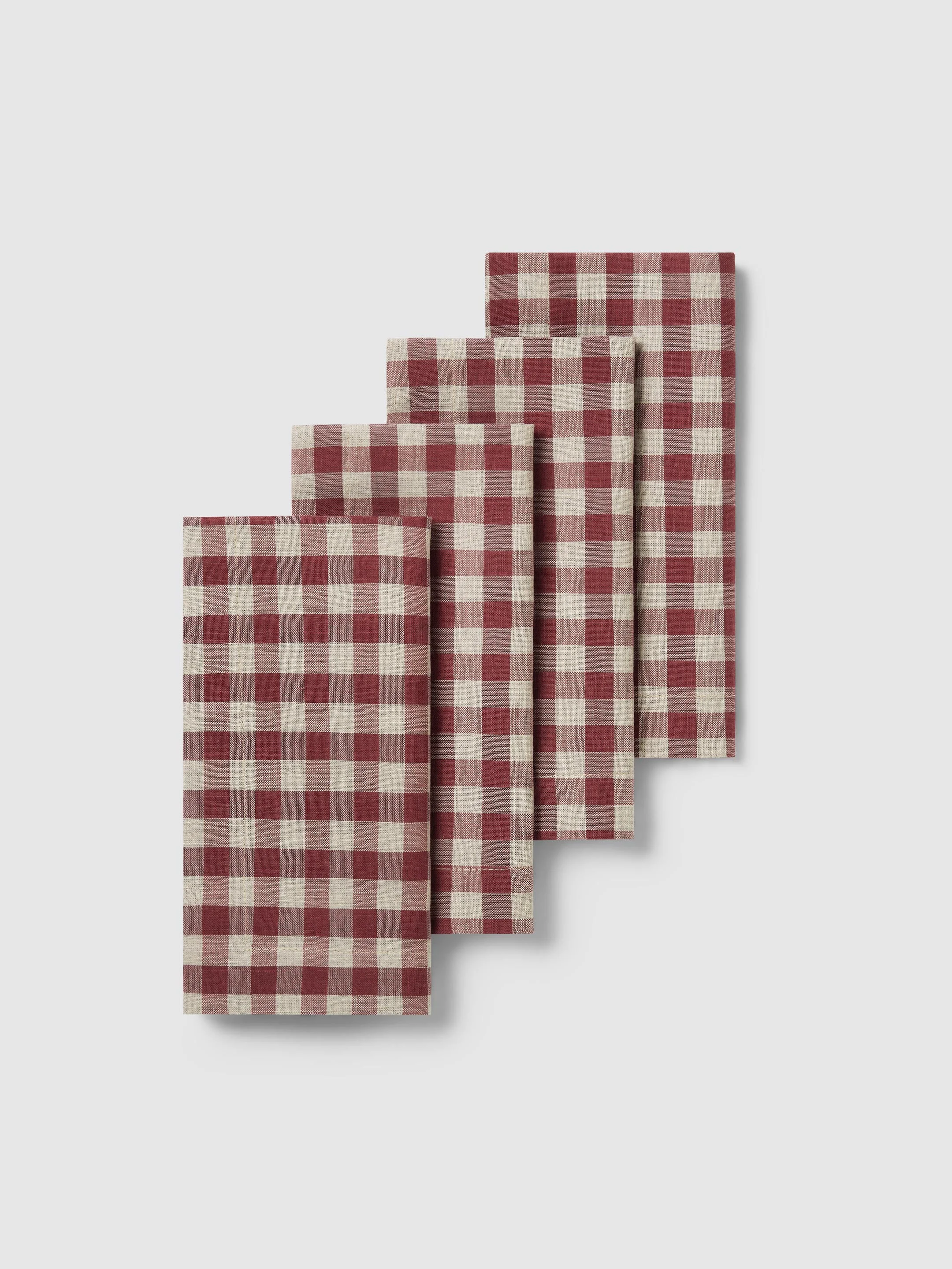 Refined Rhubarb Gingham Linen Blend Napkins Set of 4 Functional