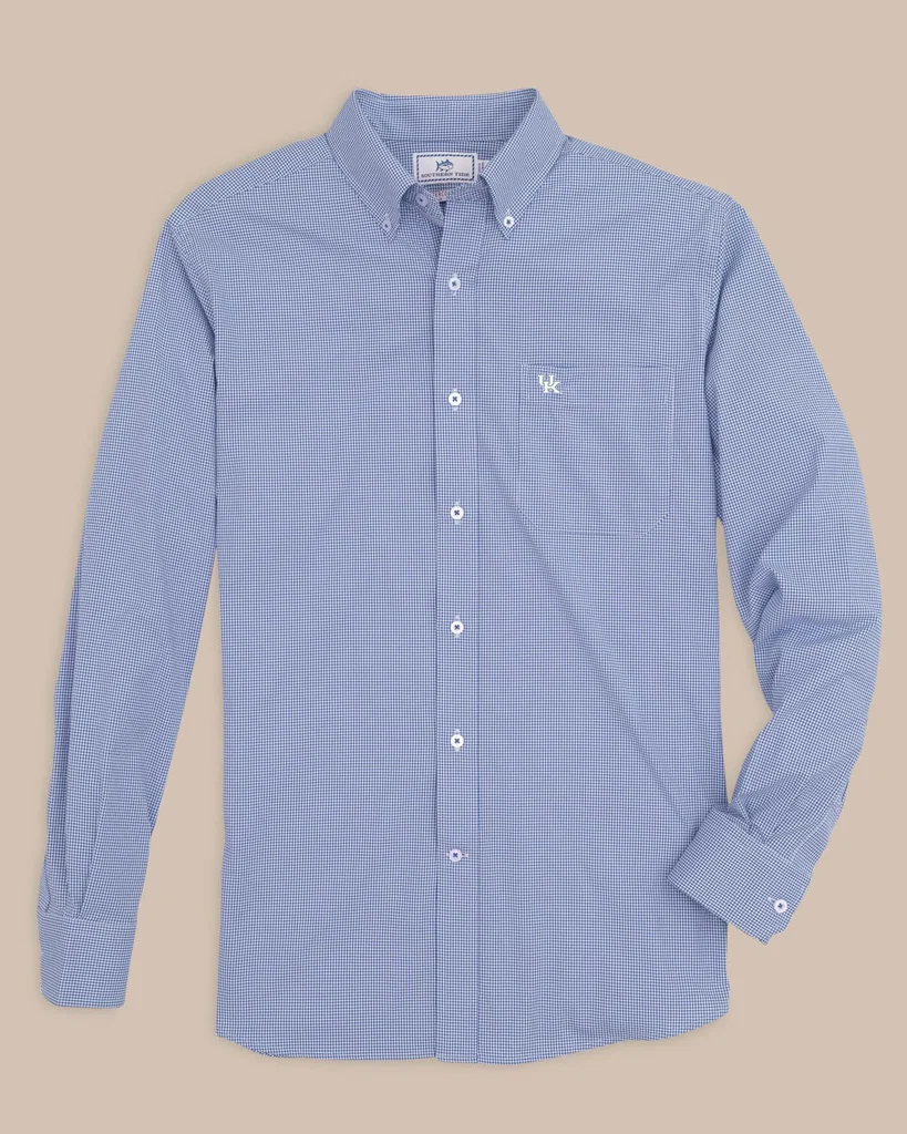Enhanced Kentucky Wildcats Gingham Button Down Shirt Durable