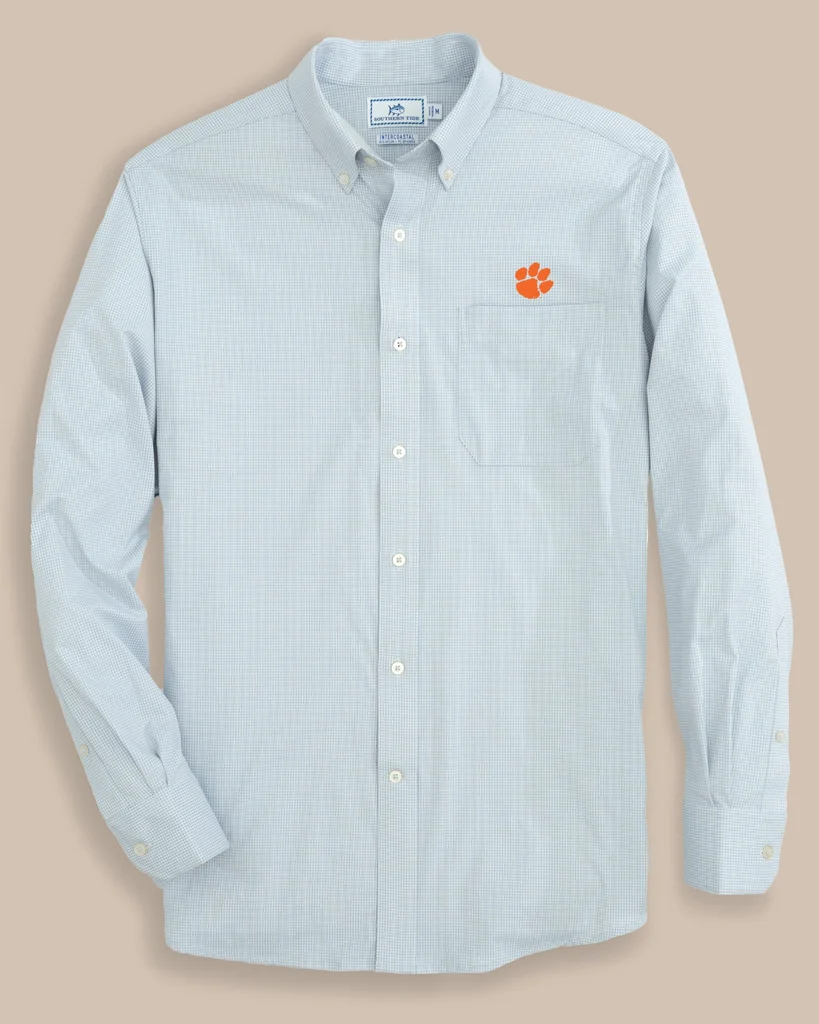 Pure Clemson Tigers Gingham Button Down Shirt Carefully Designed