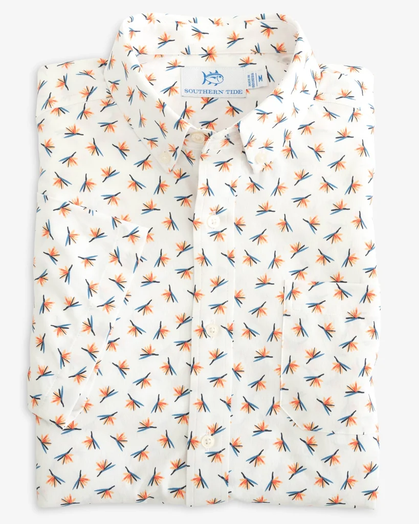 Official Paradise Park Printed Intercoastal Short Sleeve Button Down Pure