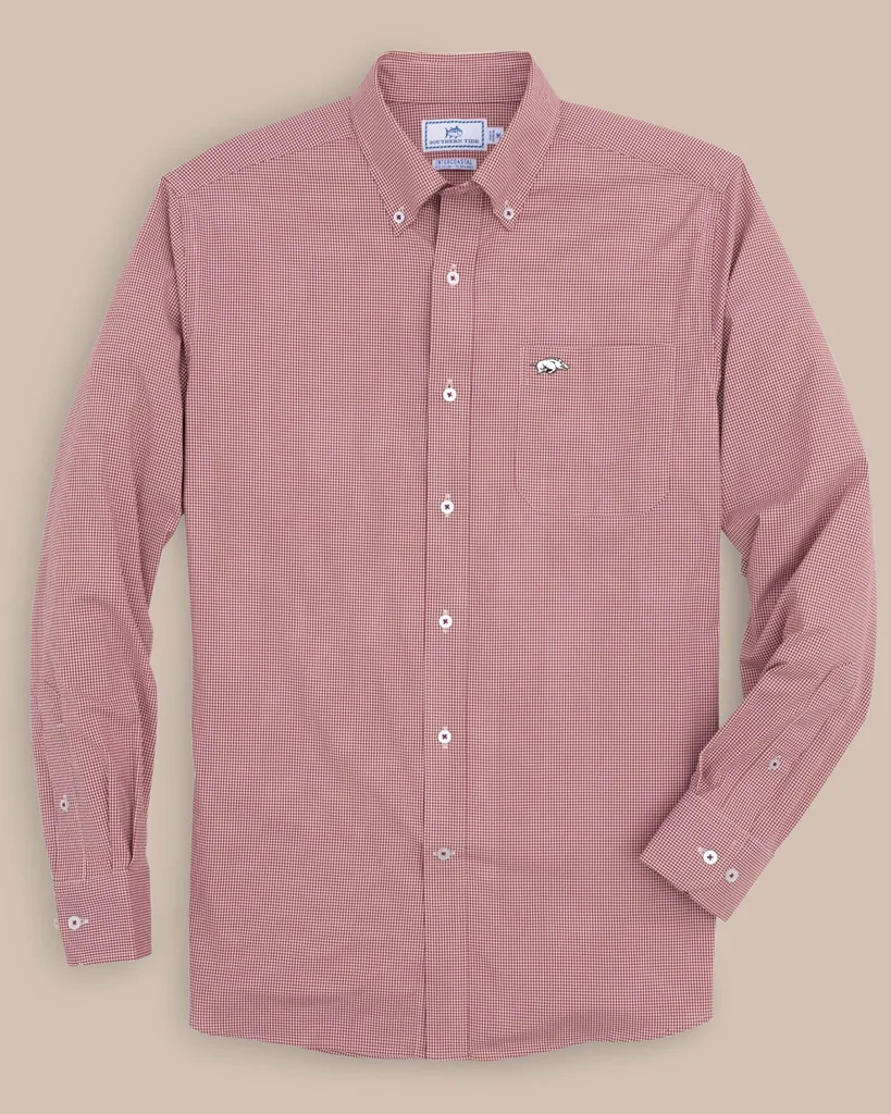 Advanced Arkansas Razorbacks Gingham Button Down Shirt Trusted