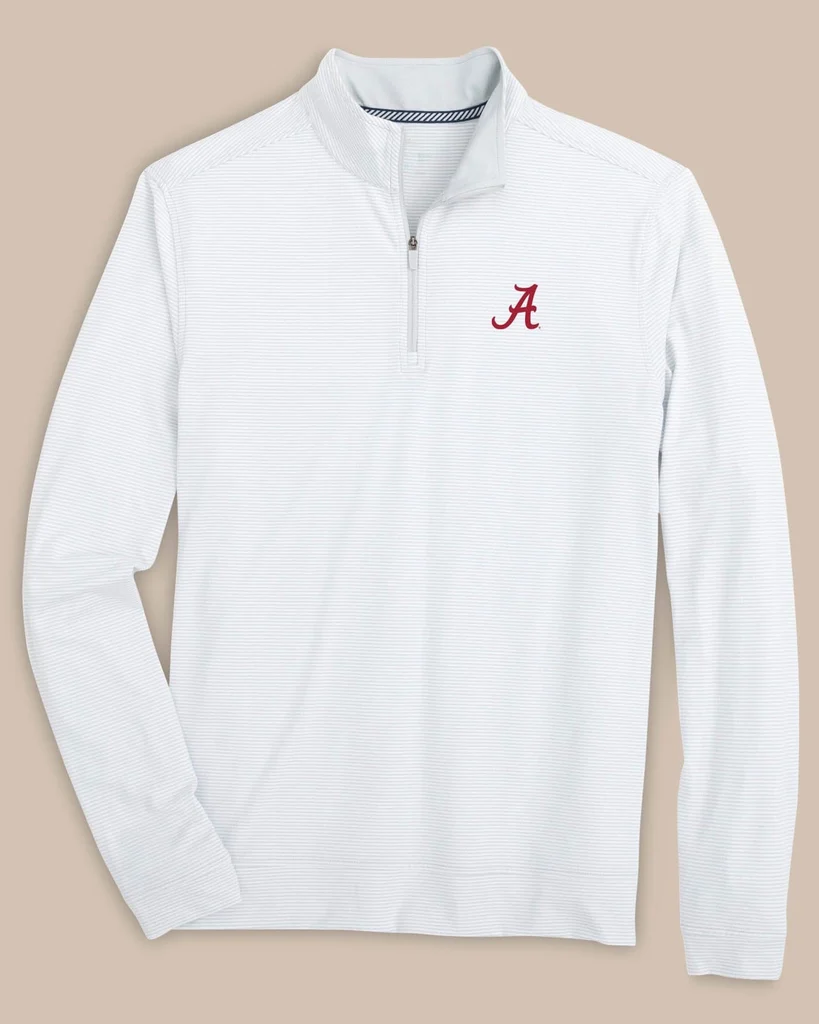 Lightweight Alabama Crimson Tide Cruiser Micro-Stripe Heather Quarter Zip World-Class