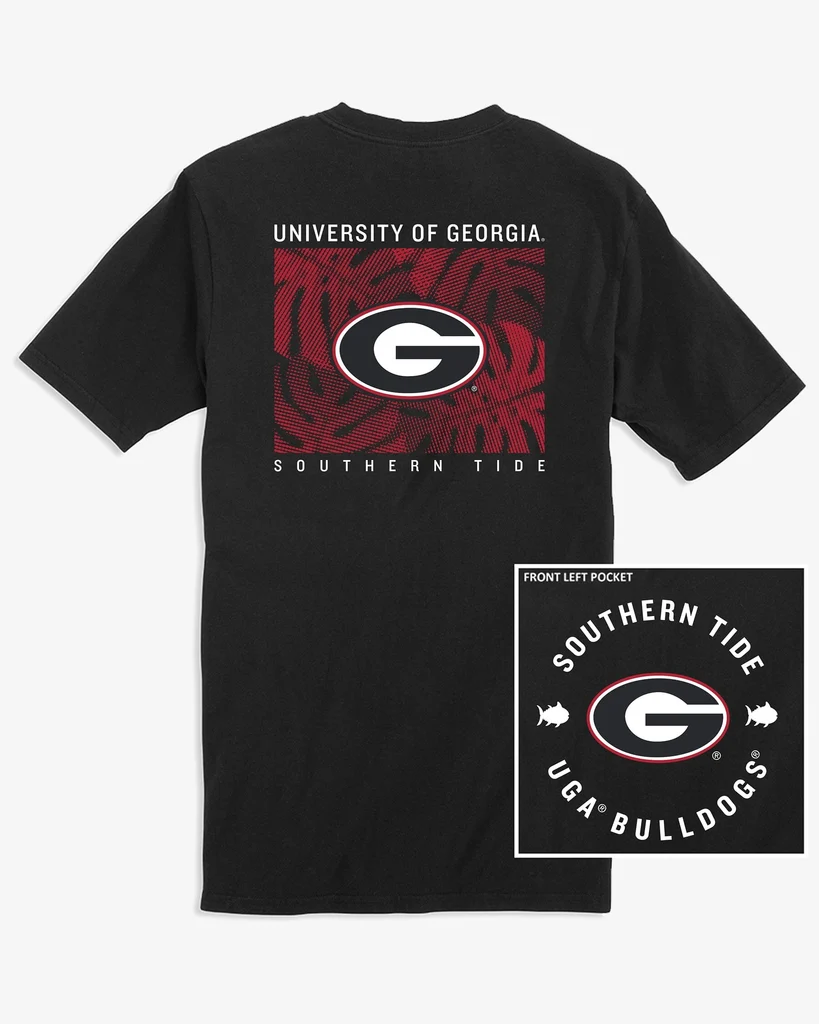 Luxury Georgia Bulldogs Oval G Halftone Monstera T-Shirt Secure