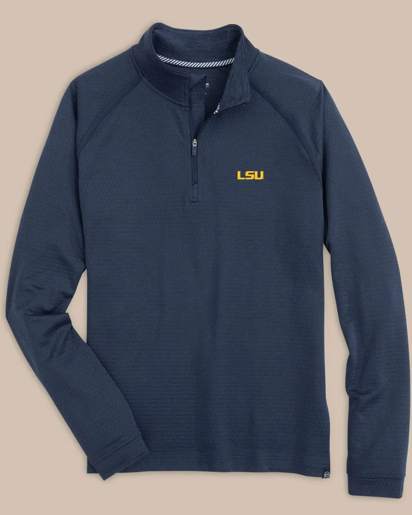 Classic LSU Tigers Scuttle Heather Quarter Zip Flexible