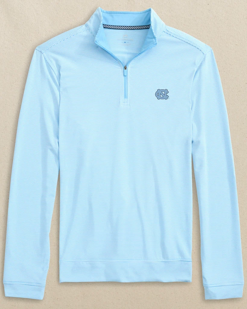High-Grade UNC Tar Heels Cruiser Micro-Stripe Heather Quarter Zip Soft