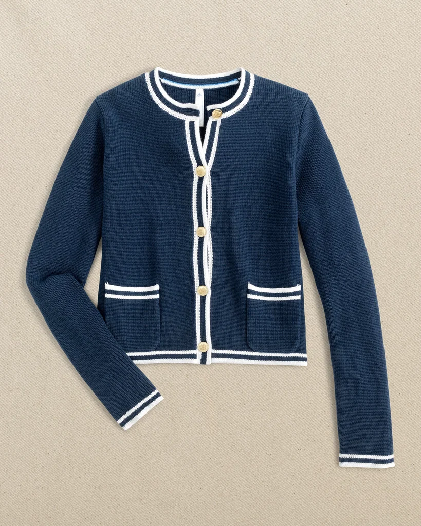 Detailed Marlene Button Front Cardigan Traditional