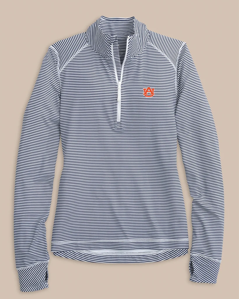 User-Friendly Auburn Tigers Women's Striped Runaround Quarter Zip Innovative
