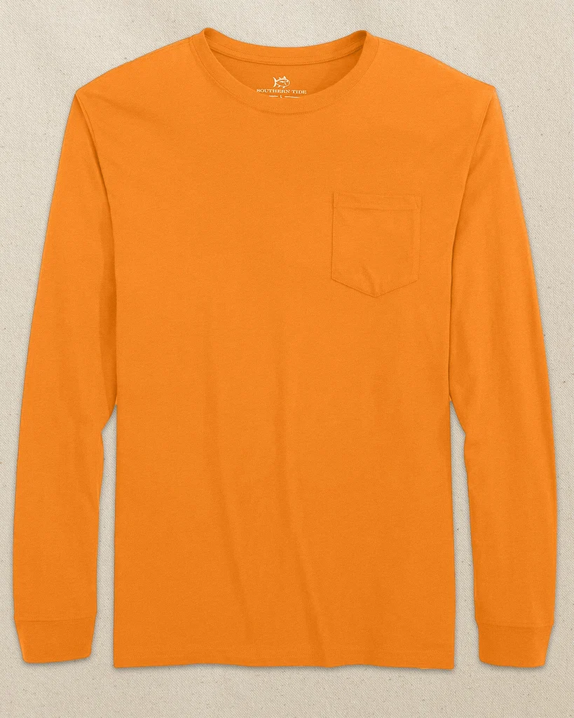 Detailed Classic Long Sleeve Pocket T-Shirt Modern