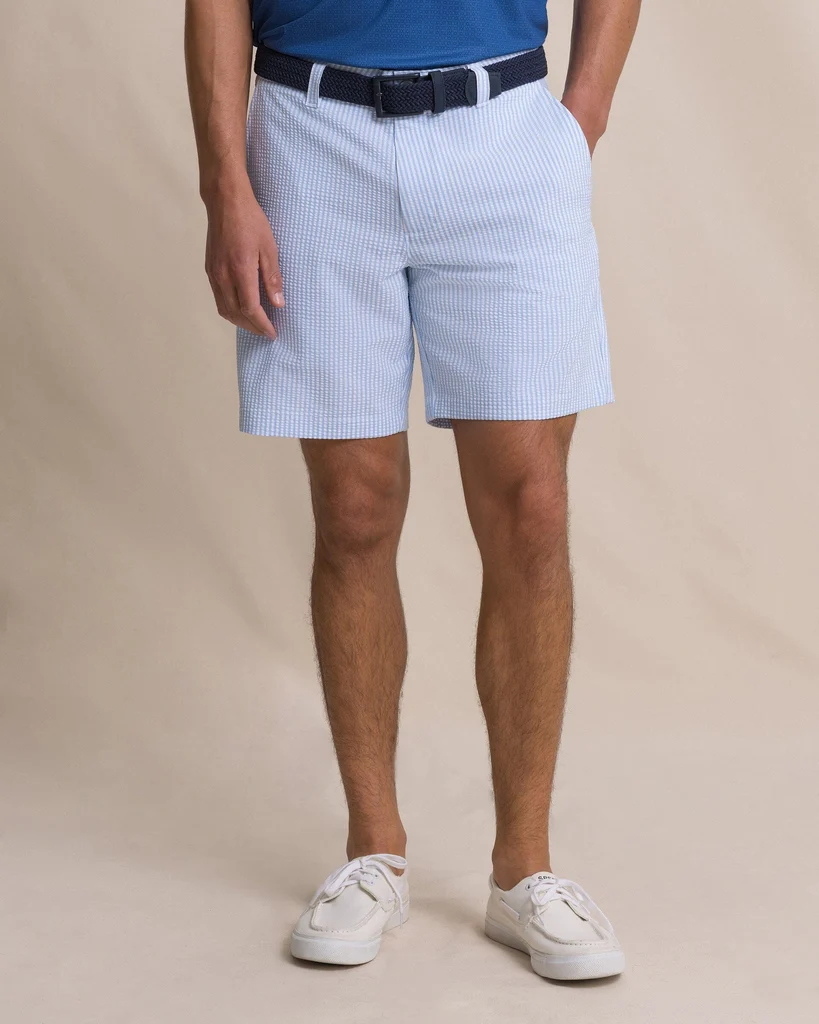 Sustainable Coral Vista Seersucker 8 Coastal Breeze® Performance Short Minimalist
