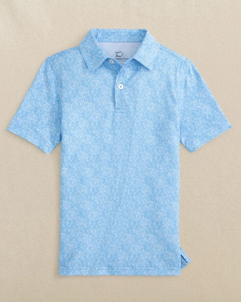 Innovative Boys Driver Beach Palms Printed Performance Polo Next-Generation