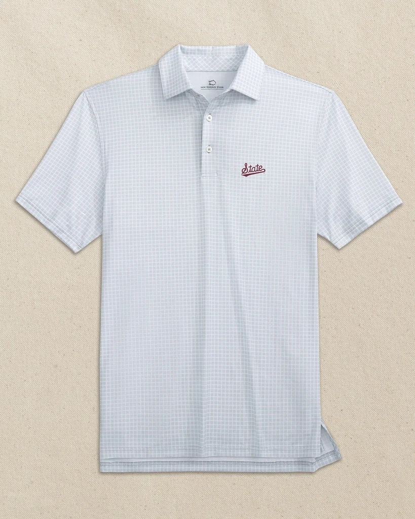Trusted Mississippi State Script Driver Dunes Edge Plaid Polo Healthy
