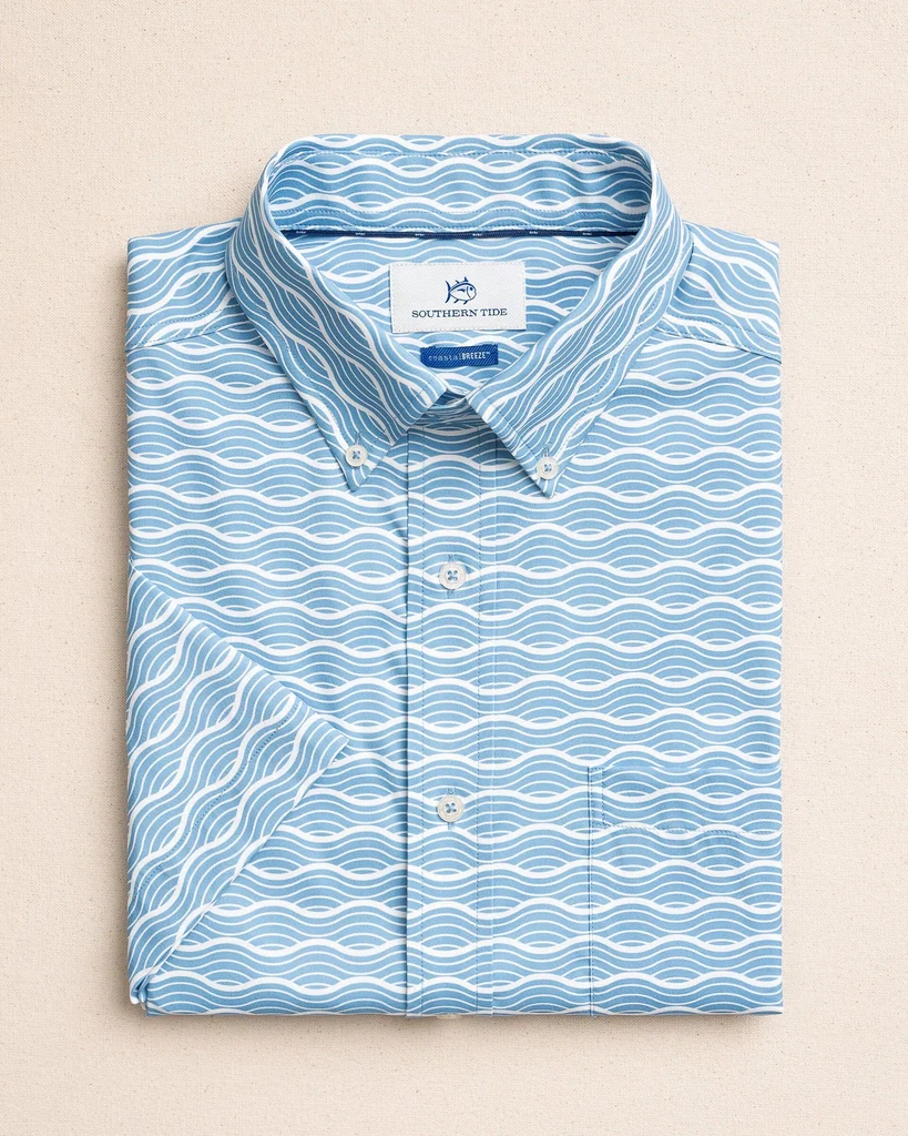 Efficient Ocean Echo Coastal Breeze® Short Sleeve Sport Shirt Practical