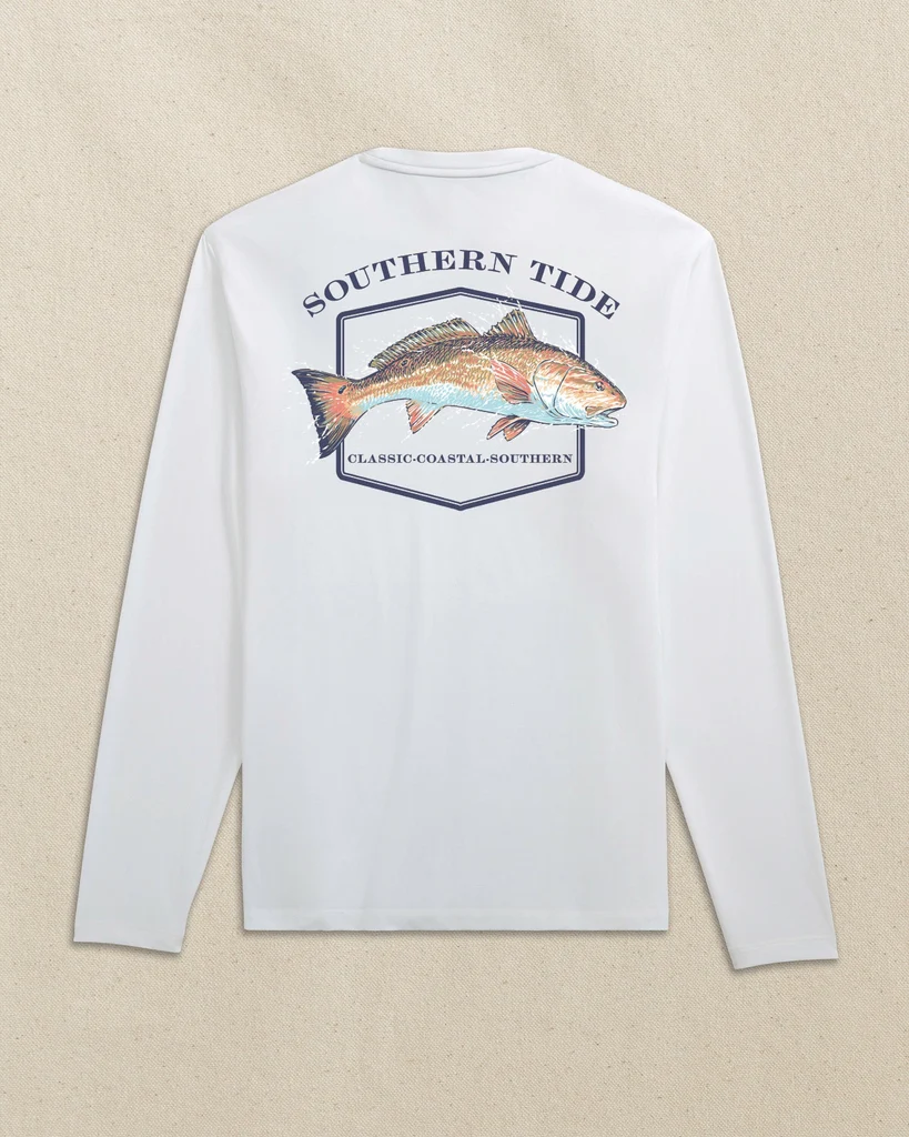Stylish Redfish Badge Long Sleeve T-Shirt Selected