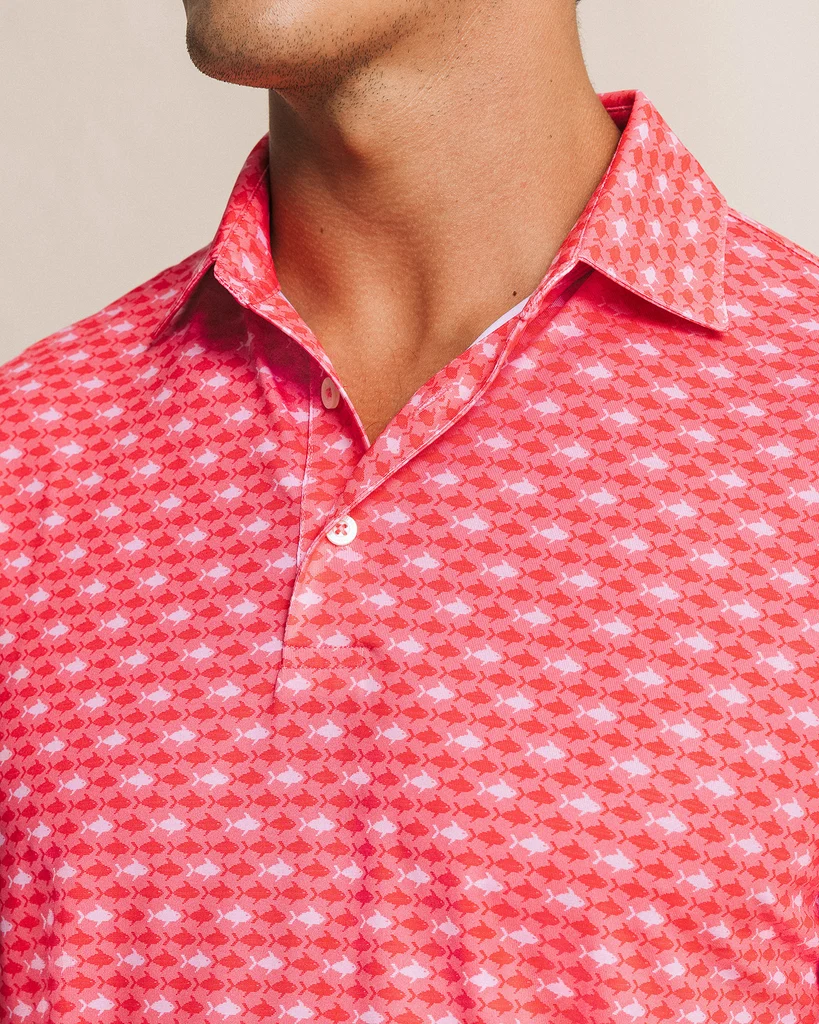 Selected Driver Fintastic Frenzy Printed Polo - Channel Marker Red Specialty