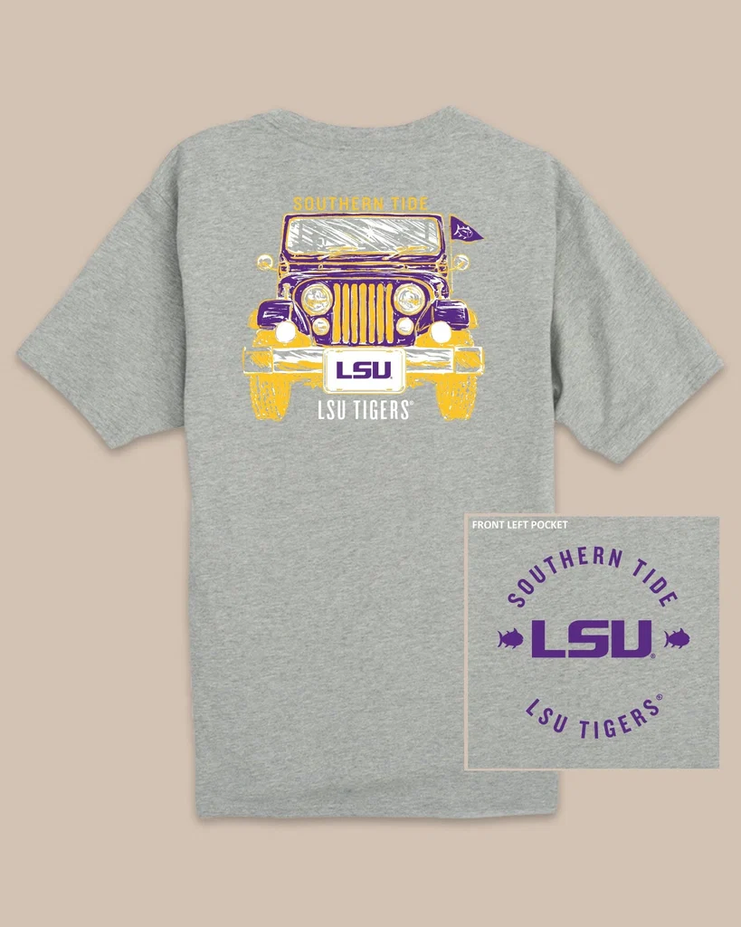 Solid LSU Tigers Heather Front Plate T-Shirt Professional