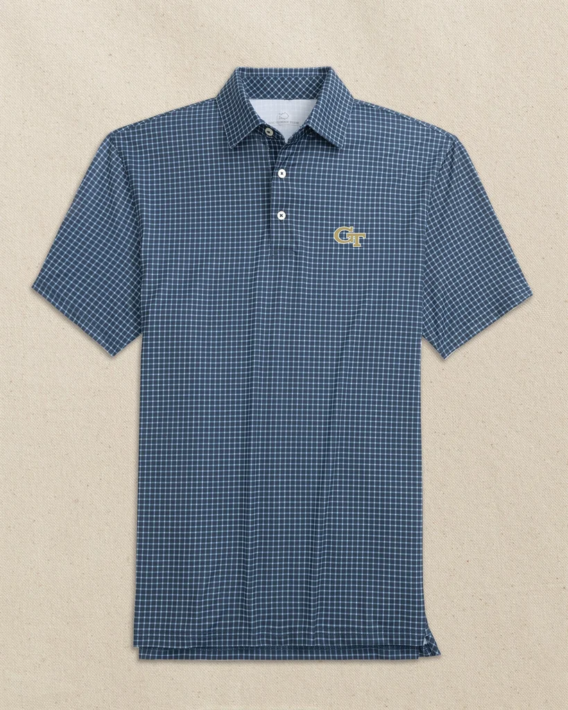 Proven Georgia Tech Driver Dunes Edge Plaid Polo Exceptional